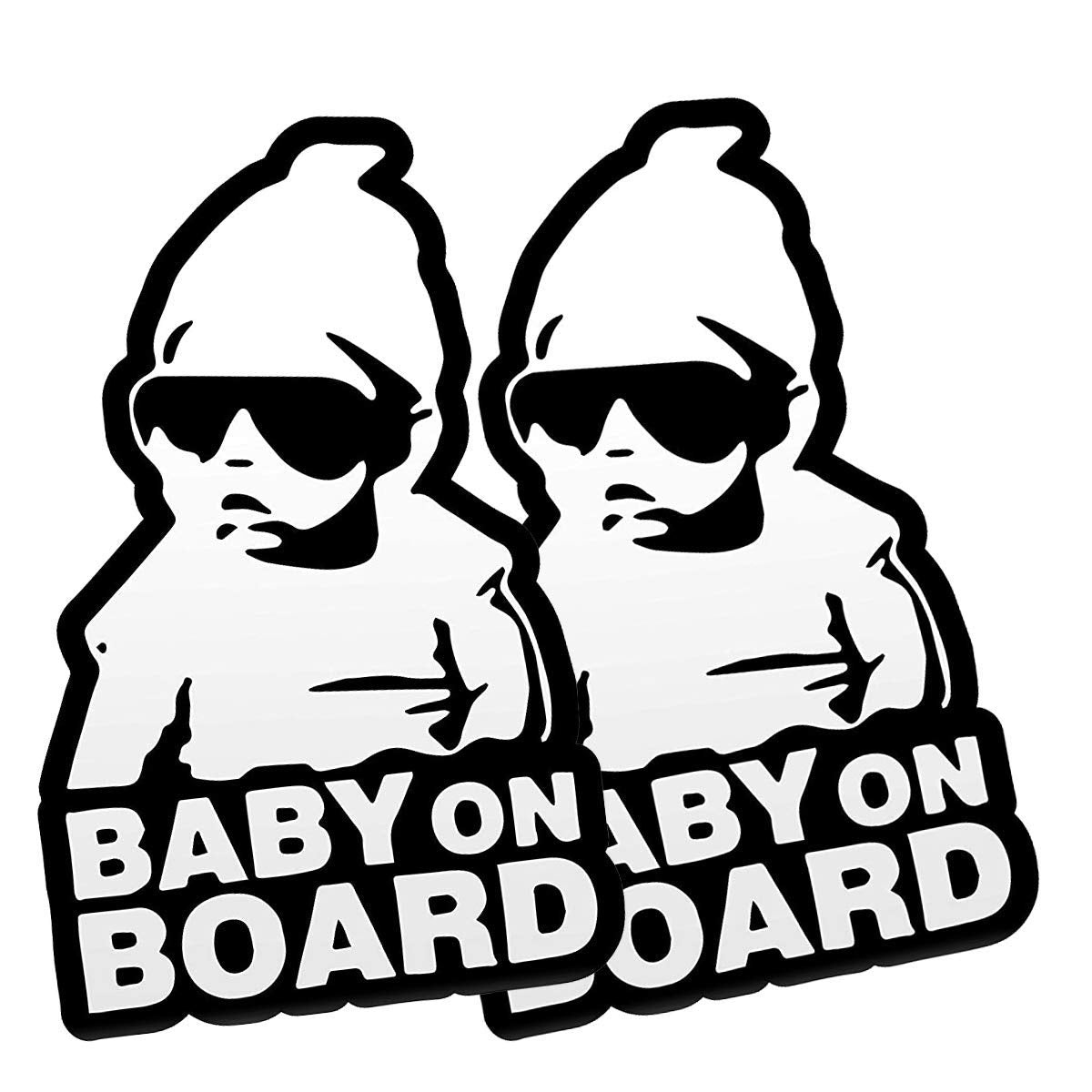 Baby On Board Sticker For Cars (2 Pcs) Baby On Board Sign Decal No Need For Suction Cup Or Magnets Strong Adhesive/Removable/Ref