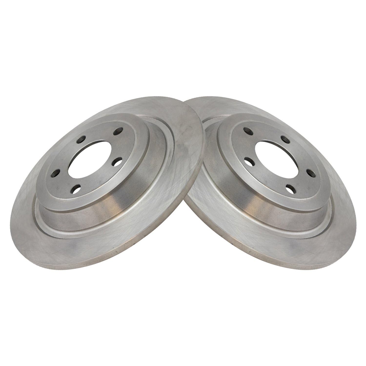 Trq Rear Brake Rotors Set Solid Compatible With 2015-2023 Ford Mustang