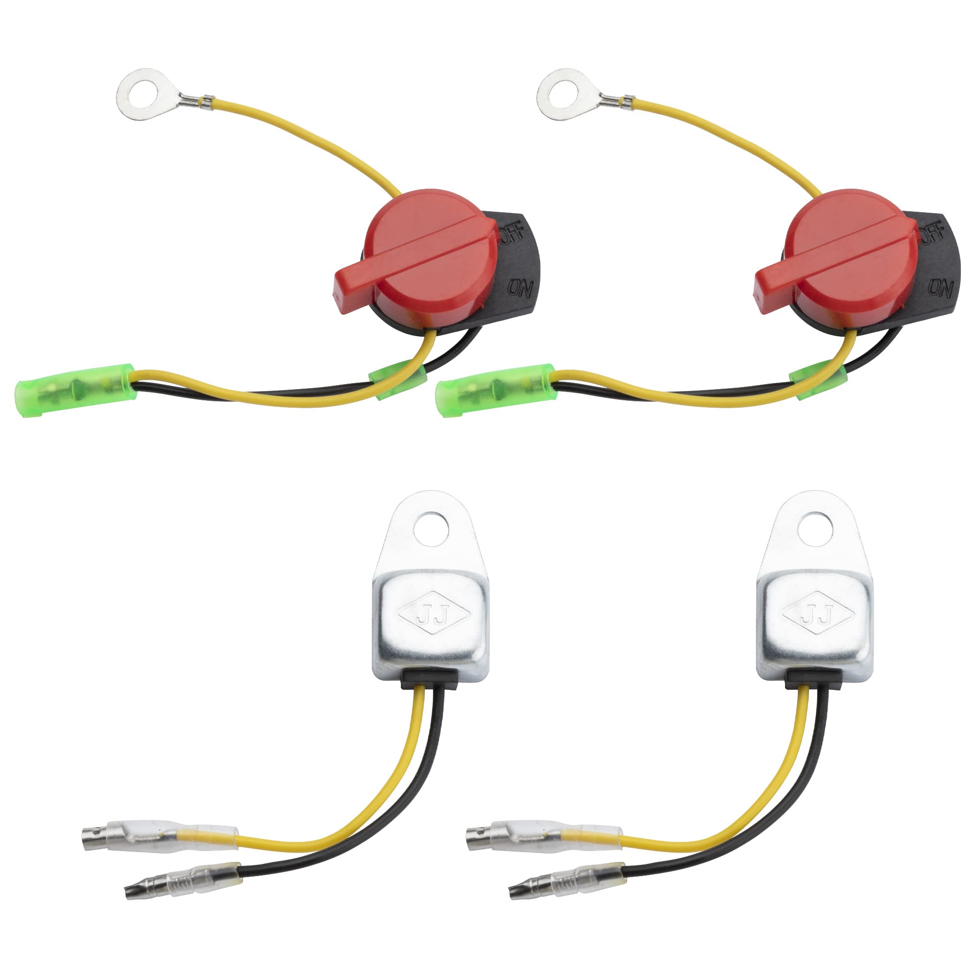 for Honda On Off Switch Engine Kill Switch with 2 Low Oil Sensors Fit for Honda GX120 GX160 GX200 GX240 GX270 GX340 GX390 (2 Set