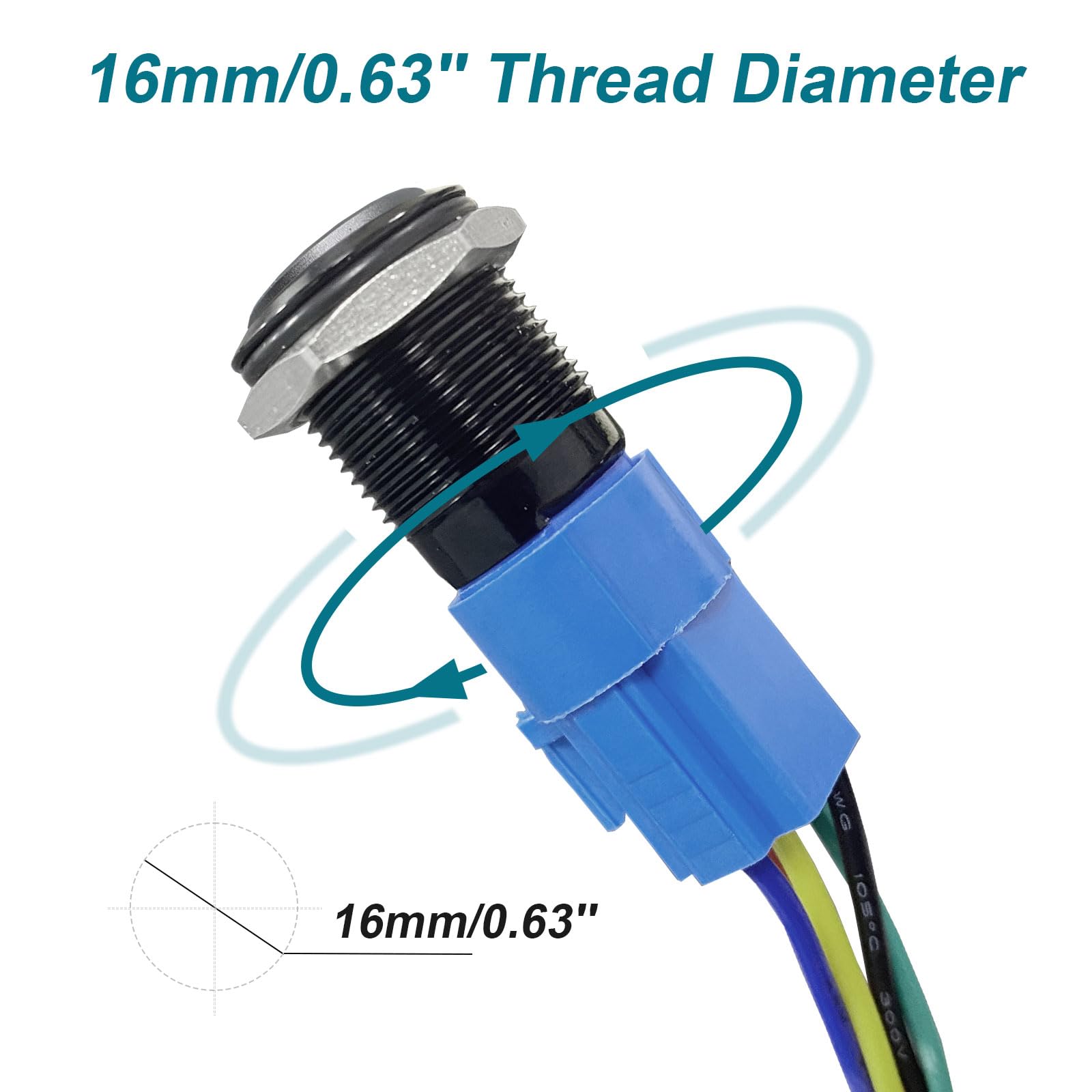 Gephynm Horn Button, Momentary Push Button Switch, Horn Switch For Car Modification, Push Button Switch A Tail Plug Harness