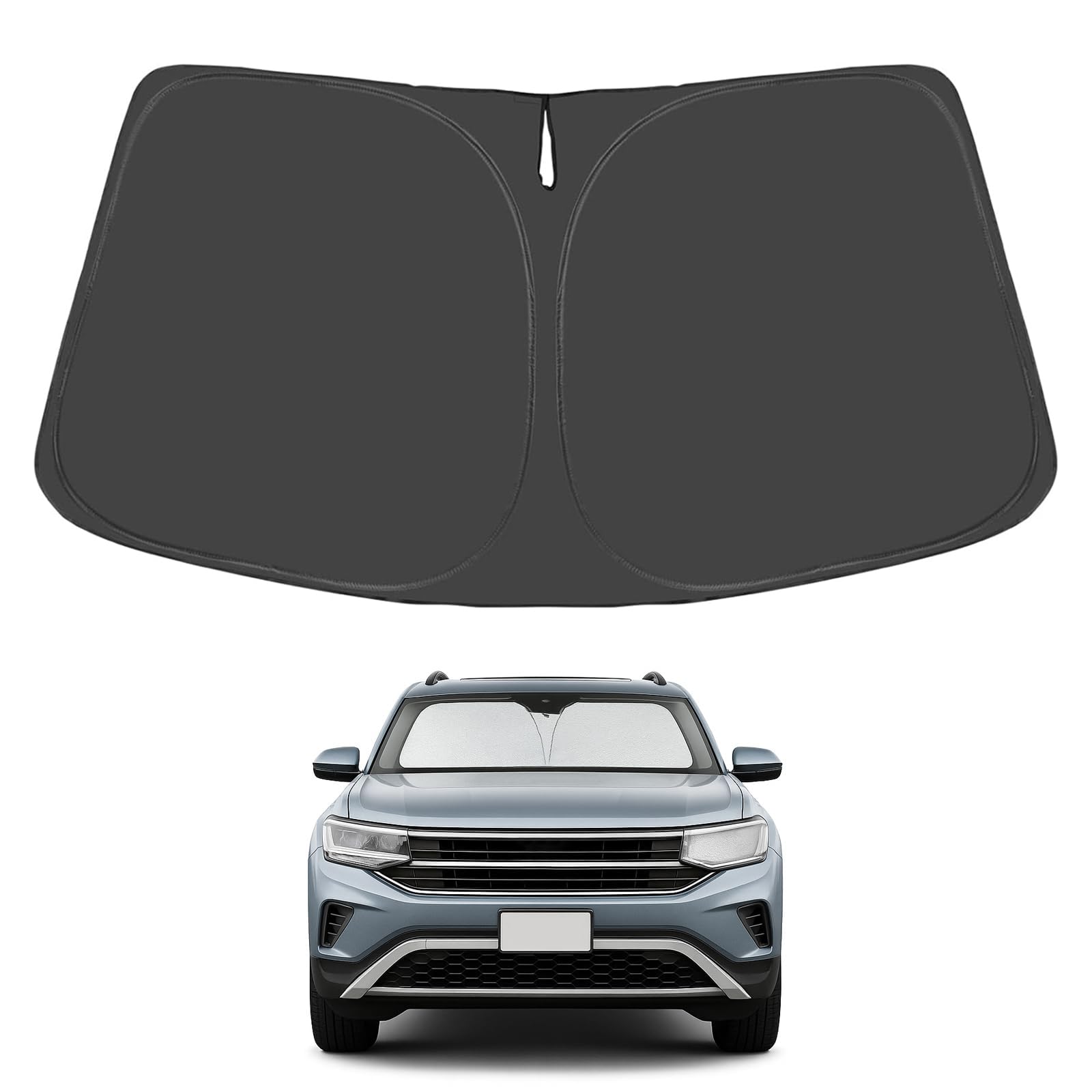 Proadsy for Volkswagen Atlas 2018-2024 2025 Windshield Sun Shade 4-Layer Foldable Front Sunshade Protector Sun Visor Blocks UV Rays Keep Car Cooler -Like New