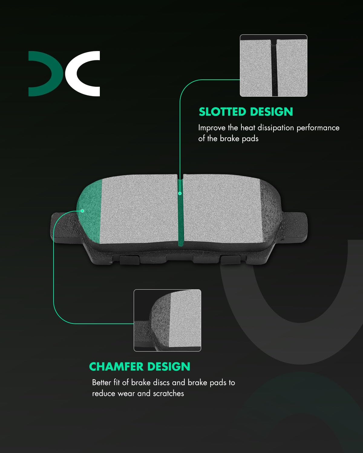 Scitoo Rear Disc Brake Pad Set 4Pcs W/Hardware Fit For Infiniti For Jx35 / For Qx60,For Nissan For Murano/For Pathfinder,For Nis