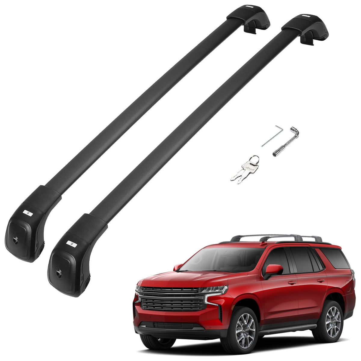 JOYTUTUS Lockable Roof Rack Compatible with Chevy Suburban, Tahoe, GMC Yukon & Yukon XL, Cadillac Escalade ESV 2021-2024, Anti-T