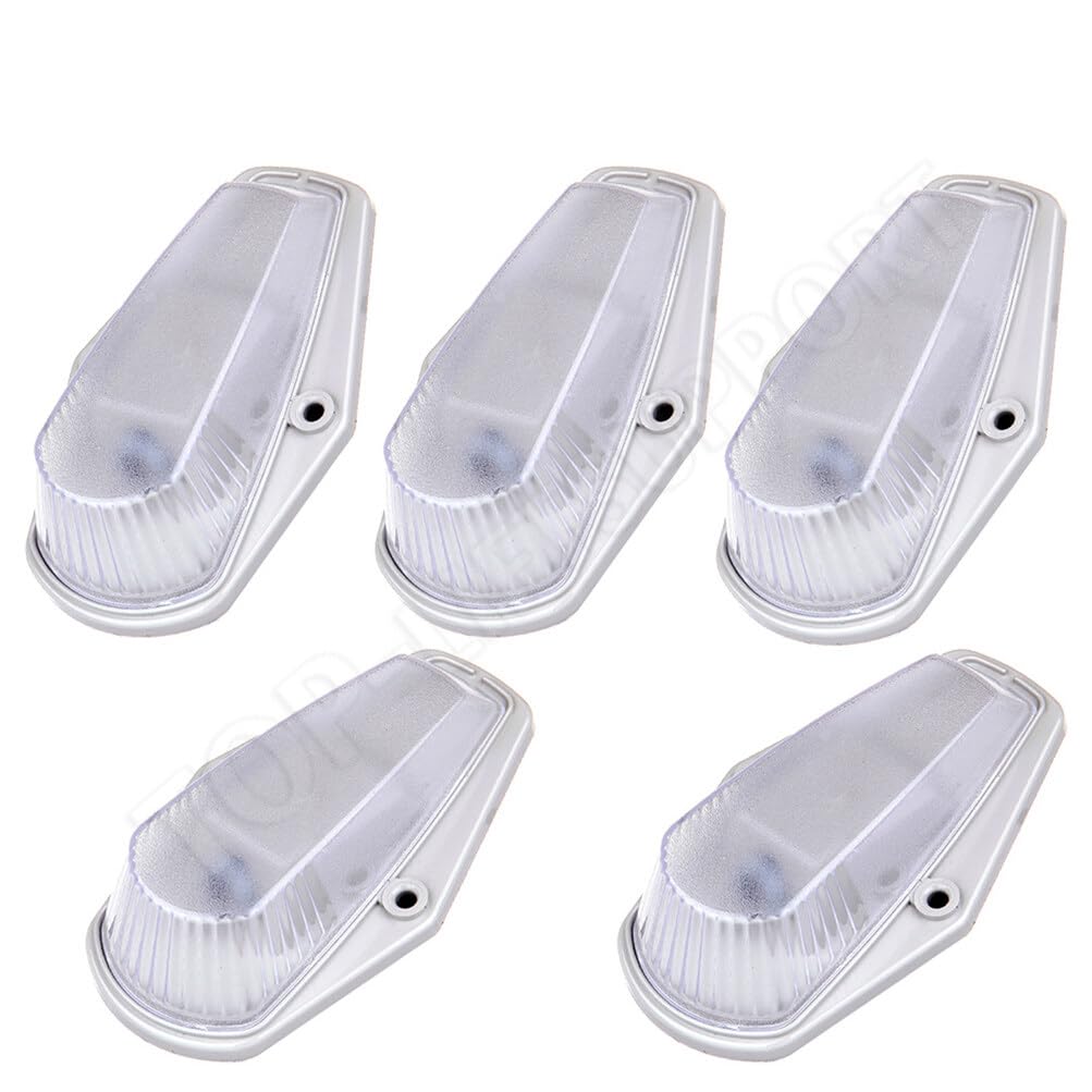 LBRST 5 x Cab Marker Light,Clear Cover Cab Roof Running Lights Top Clearance Running Lamps Assembly Replacement fit for 1980-199