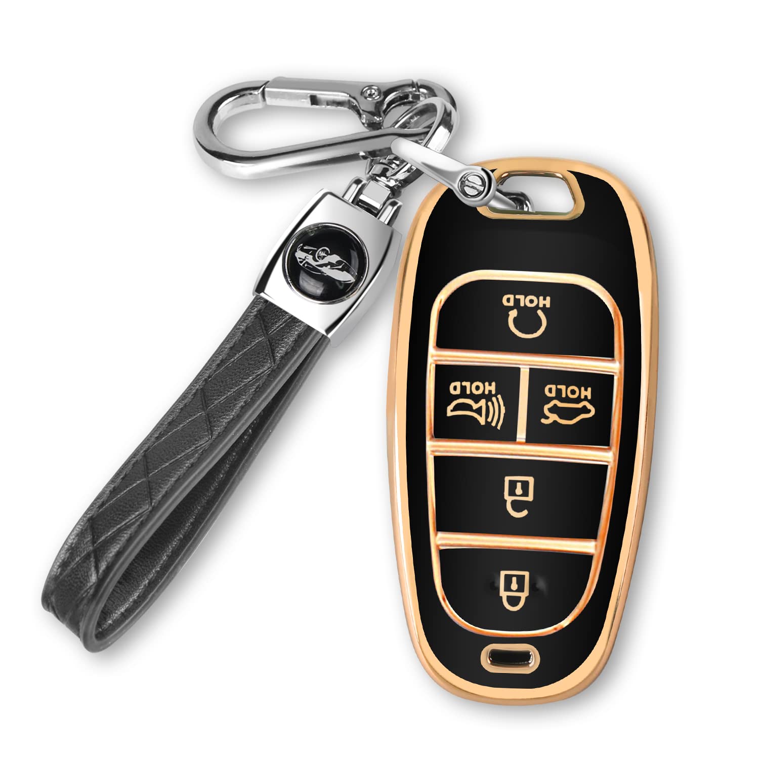 MILD EAST For Hyundai Key fob Cover Fits for 2024 2023 2022 2021 Hyundai Sonata Santa fe Tucson Smart 5 Button Key Case Shell