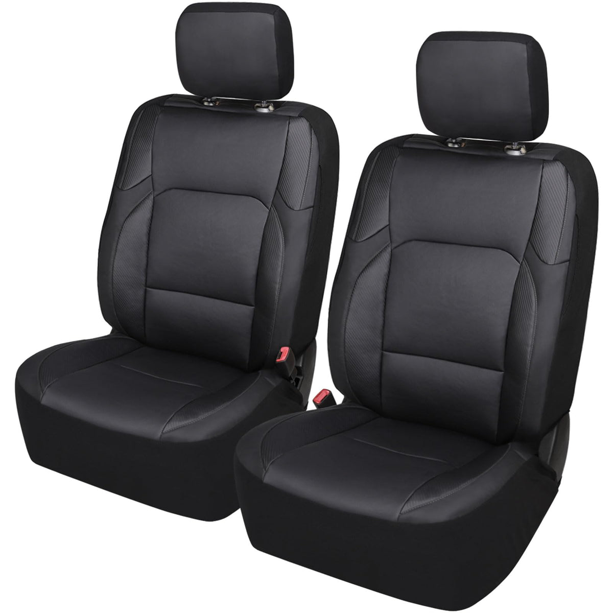 Leader Accessories Faux Leather Universal Car Front Seat Covers 2 Pcs/Set Black WBCARB0DPYX2B48