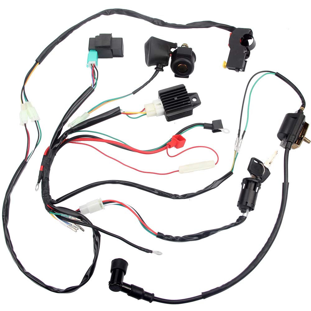 Dkiigame Electric Start Engine Wiring Harness Coil Cdi Solenoid Relay For50Cc 70Cc 110Cc 125Cc 4 Stroke Atv Pit Quad Dirt Bike G