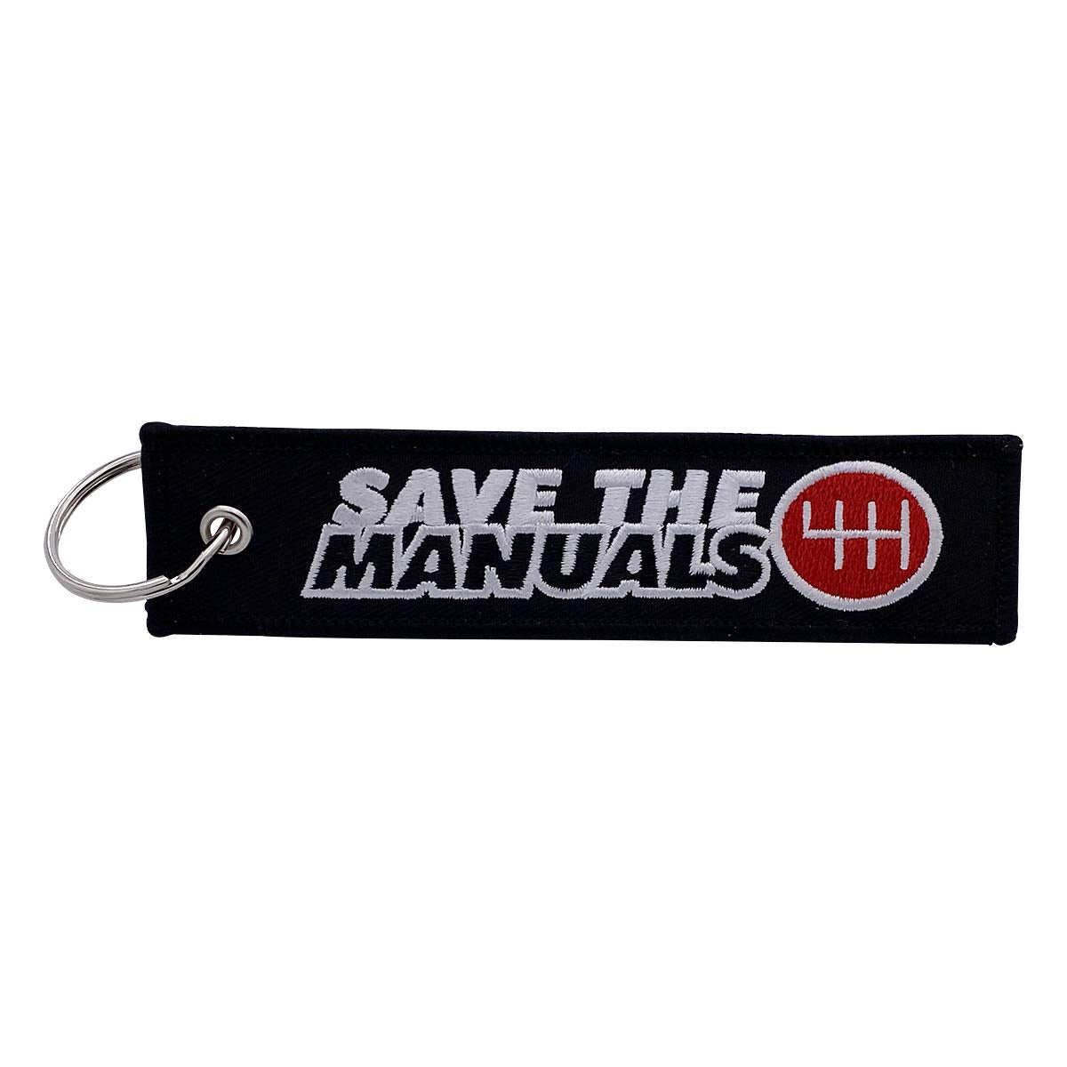 Boostnatics Keychain Tag For Motorcycles, Scooters, Bike, Cars, Backpacks, Gifts, & More (Save The Manuals (Black))