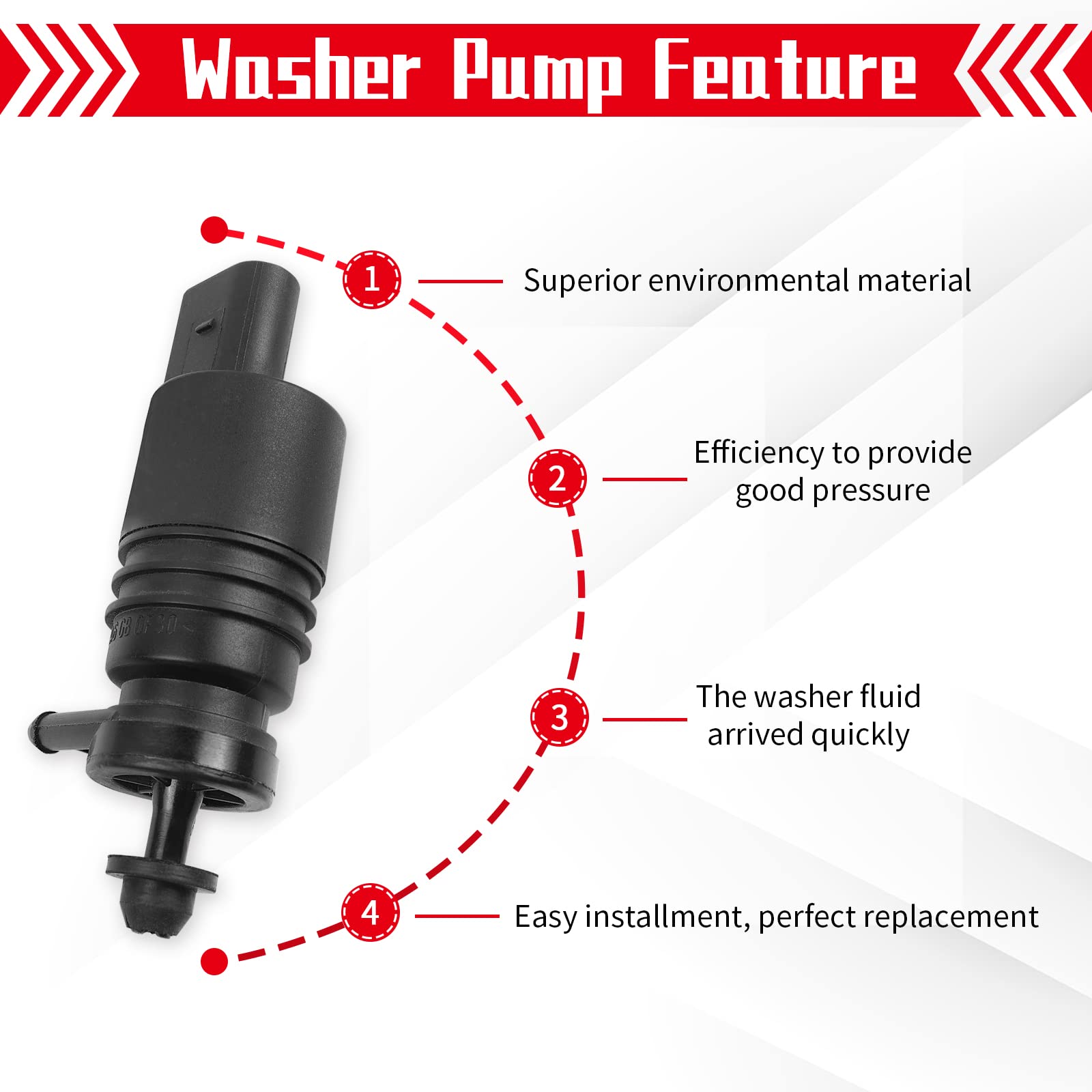Otuayauto 67128362154 Windshield Washer Pump - Replacement For Bmw E46/E39/E36 M3 M5 X3 X5 Z3 Z4 Z8 318I 323I 325I 328I 330I 528I 530I 740I 745I With Grommet, Replaces Oem# 67128377612, 21323-232316B