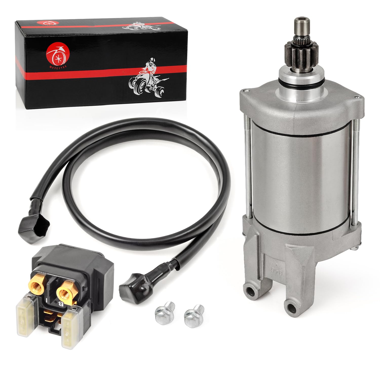 Starter Motor & Relay Compatible with Yamaha Raptor 660 660R YFM660R 2001 2002 2003 2004 2005 3SX-81890-00-00 3XF-81815-00-00 4X