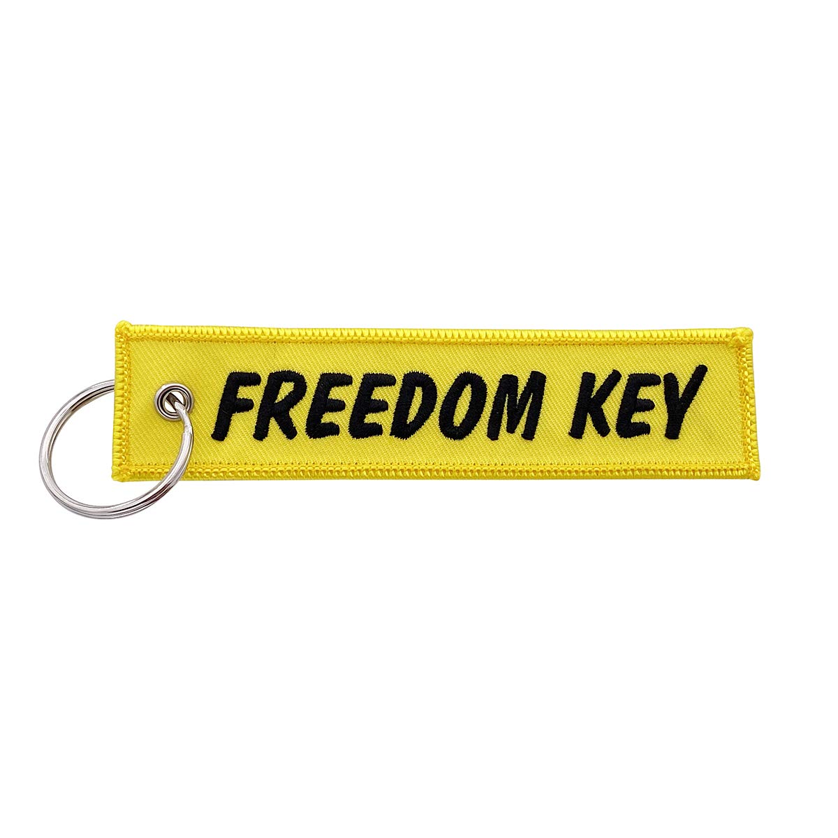 Keychain Tag For Motorcycles, Scooters, Bike, Cars, Backpacks, Gifts, & More (Freedom Key (Yellow))