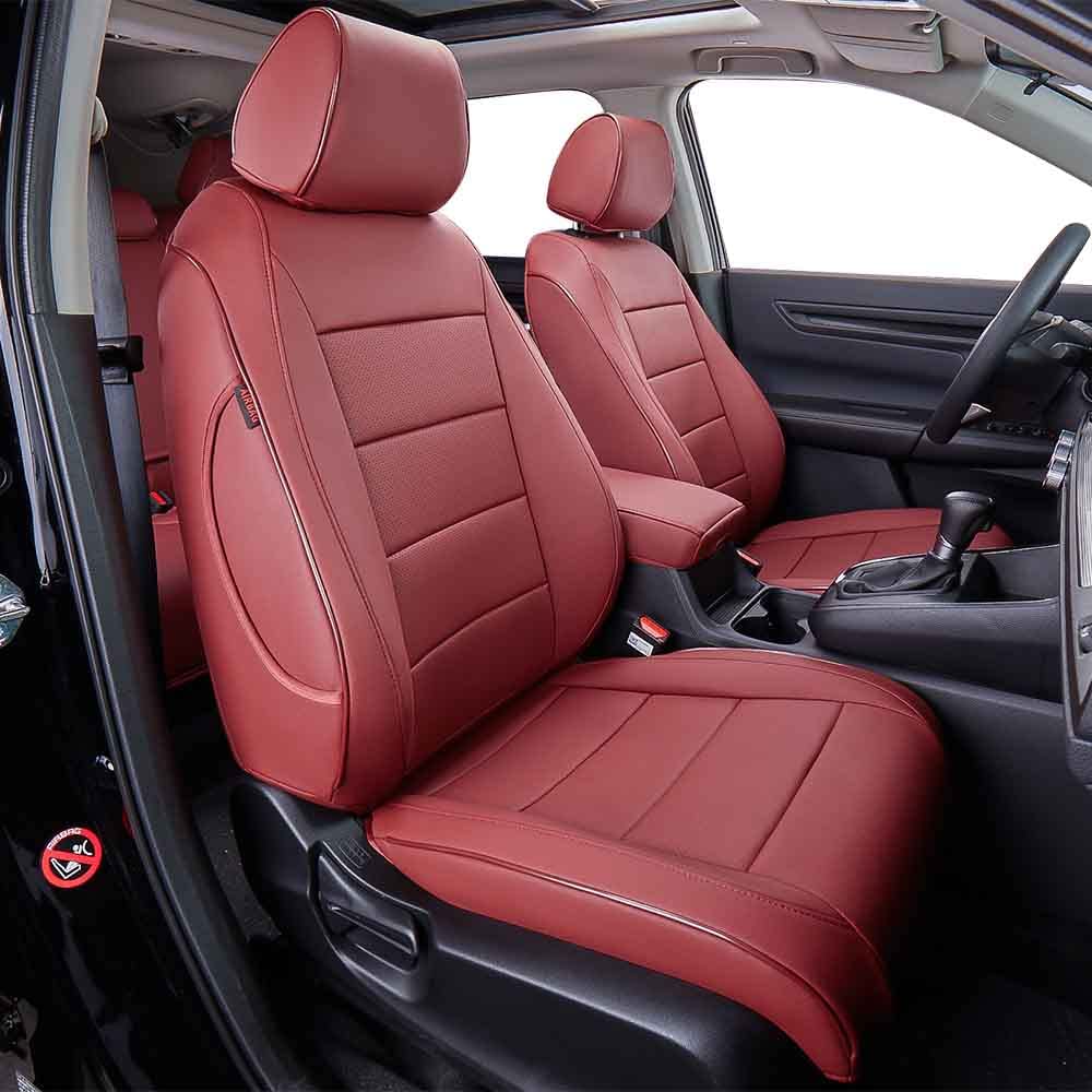 Ekr Custom Fit Crv Seat Covers For Select Honda Crv 2017 2018 2019 2020 2021 2022 - Full Set,Leather (Burgundy)