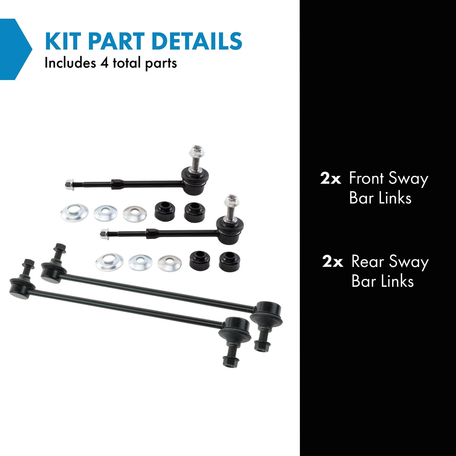 Trq Front & Rear Sway Bar Stabilizer Link Set Compatible With 2013-2019 Ford Escape 2015-2019 Lincoln Mkc