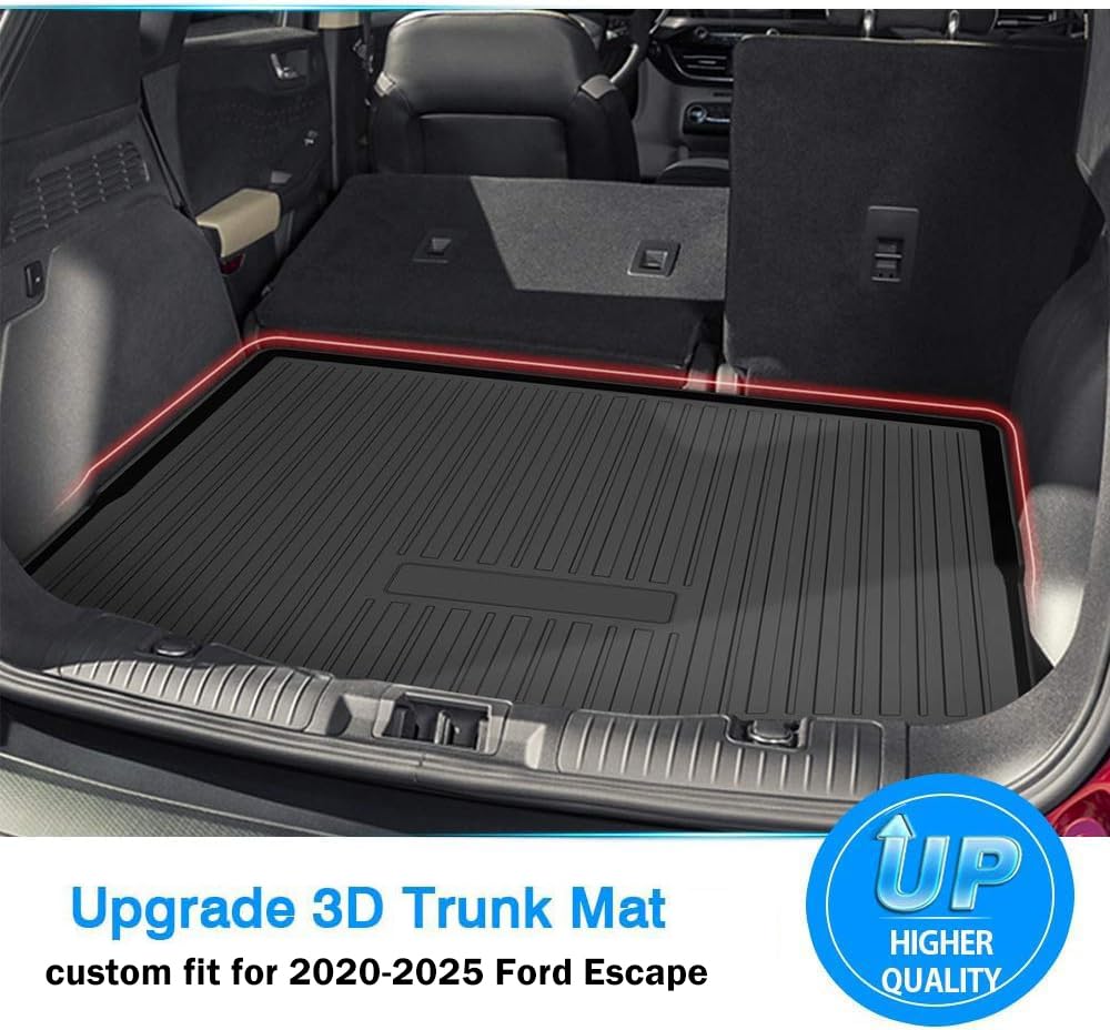 KUST Trunk Cargo Mat for 2020-2025 Ford Escape, All Weather Rubber Cargo Liner for Escape Accessories Rear Trunk Liner High Side