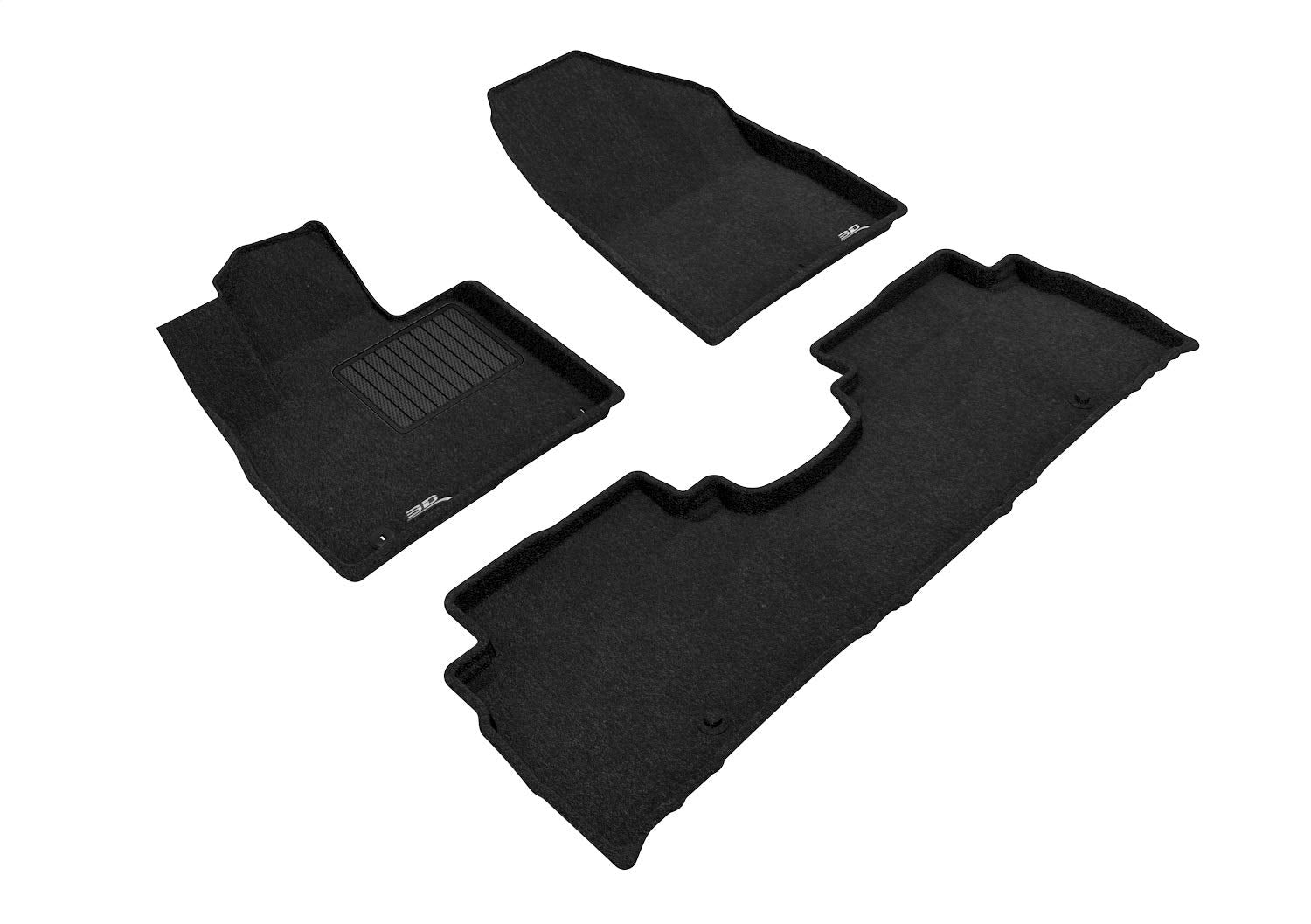 3D Maxpider Custom Fit Elegant Floor Mat (Black) Compatible With Kia Sorento 5-Seat 2016-2020 - Full Set