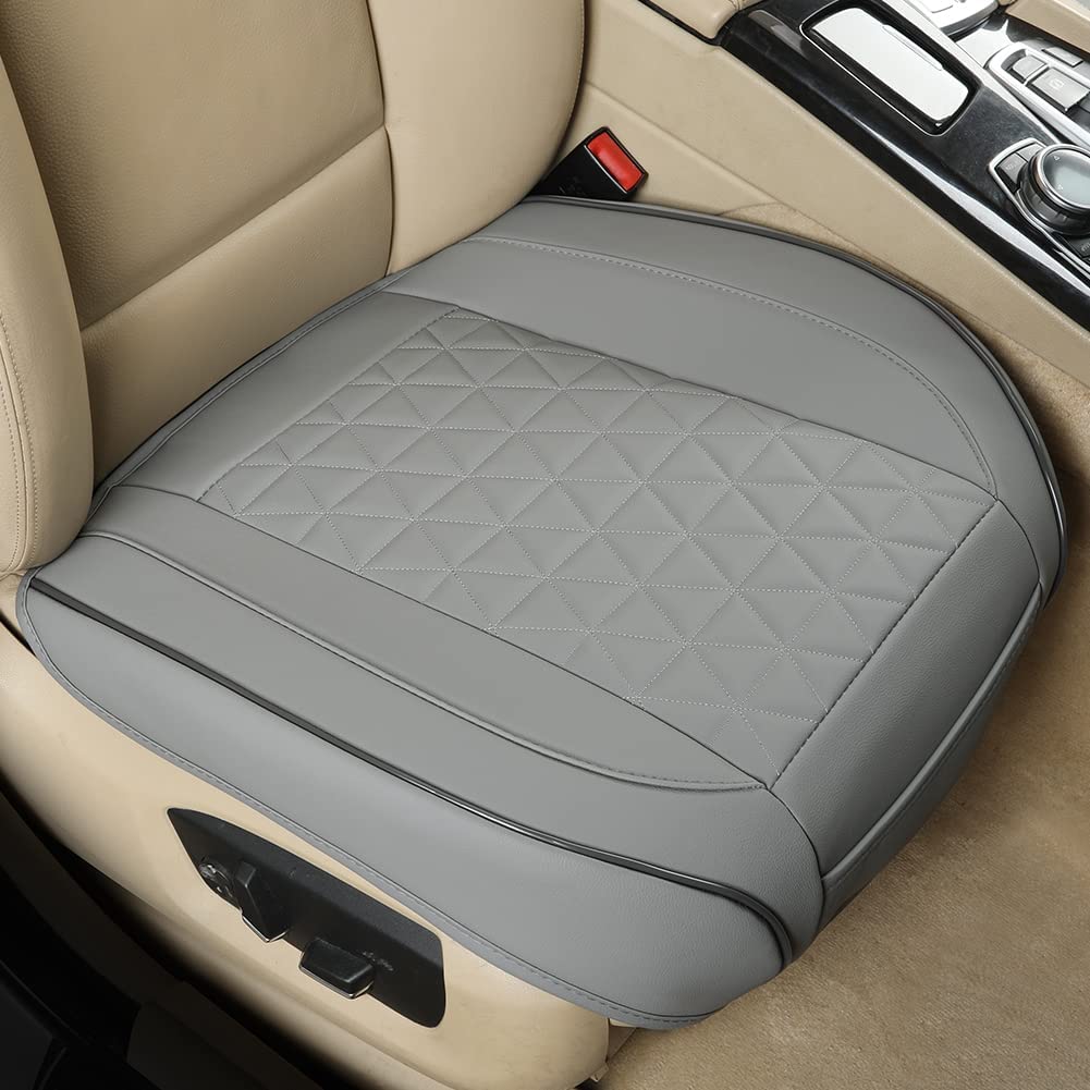 Black Panther 1 Pair Front Bottom Seat Covers Luxury Faux Leather Car Seat Protectors, Anti-Slip and Wrap Around The Bottom, Fit