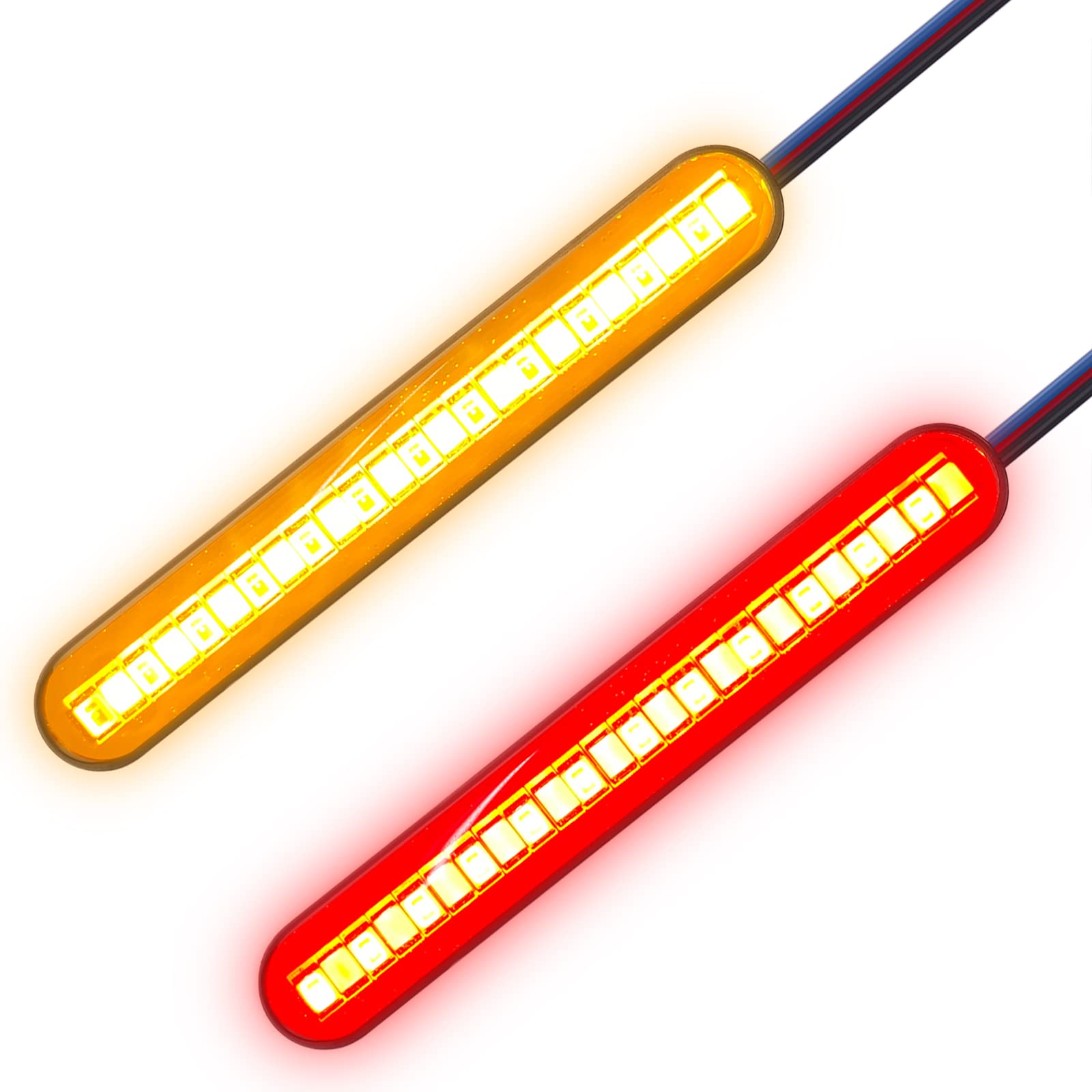 Kinstecks 2PCS Motorcycle Indicators Flowing Turn Signal Lights Driving Light License Plate Light for Motorcycle Motorbike LED A