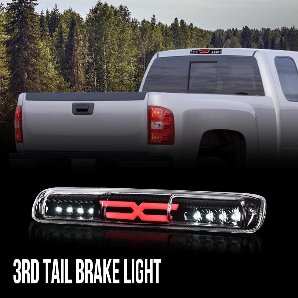 Cheda Third Tail Brake Light Cargo Lamp Chrome Led Bar Compatible With 1999 2000 2001 2002 2003 2004 2005 2006 2007 Silverado Si
