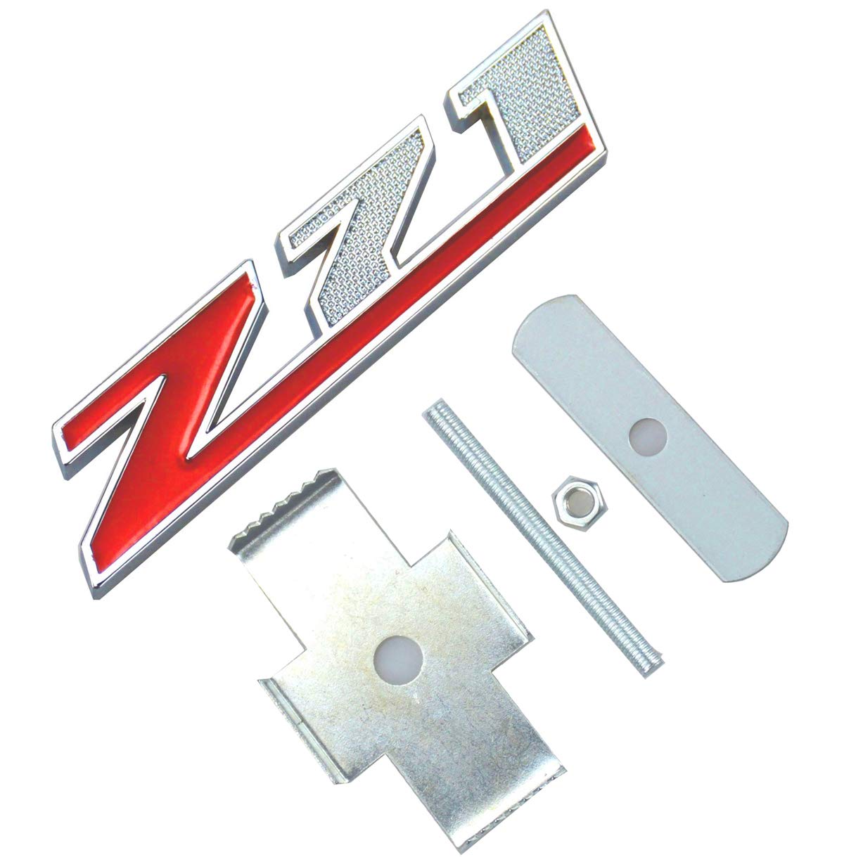 Aimoll 1Pc Grille (Small) Z71 Emblem Badge For Gm Chevrolet Silverado 2500Hd 3500Hd Sierra Tahoe (Chrome Red)