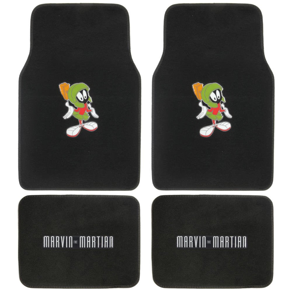 Bdk Warner Bros Looney Tunes Marvin The Martian Universal Fit 4Pc Set Car Accessories Floor Mats - Front 26'' X 16.5'' & Rear 14