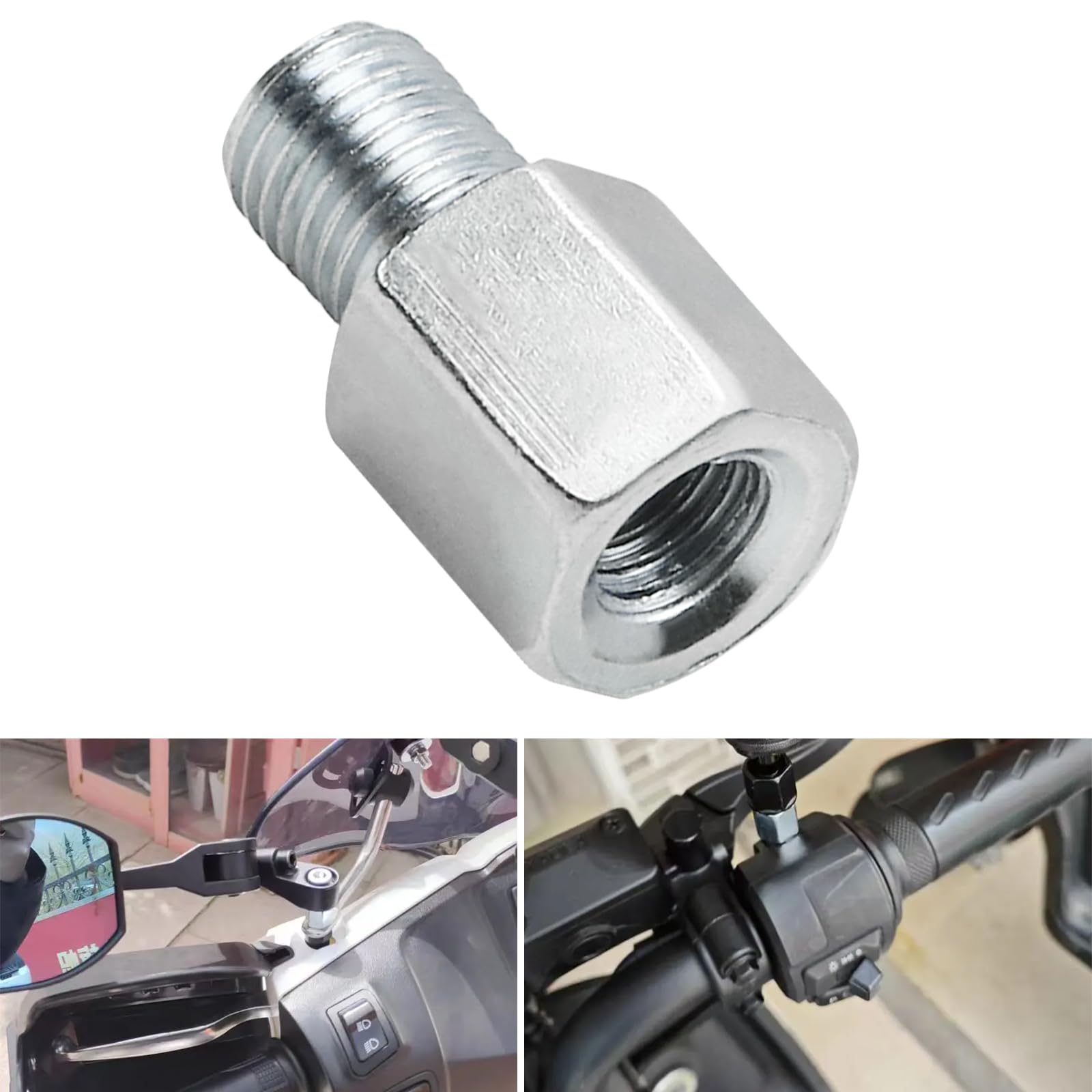 Flypig Universal Motorcycle Rear Mirror Adapters Thread - 10Mm Male To 8Mm Female Clockwise Threaded For Motorcycle Atv Scooter Pit Dirt-Bike Mini-Bike (Pack Of 2)