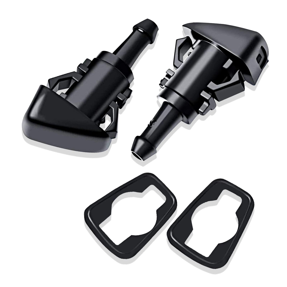 Miytsya 2 Pack Front Windshield Washer Nozzle, Windshield Nozzle Spray Jet Kit Replaces Oem #5303833Aa 5116079Aa, Compatible With Chrysler Jeep Dodge Ram (Black)