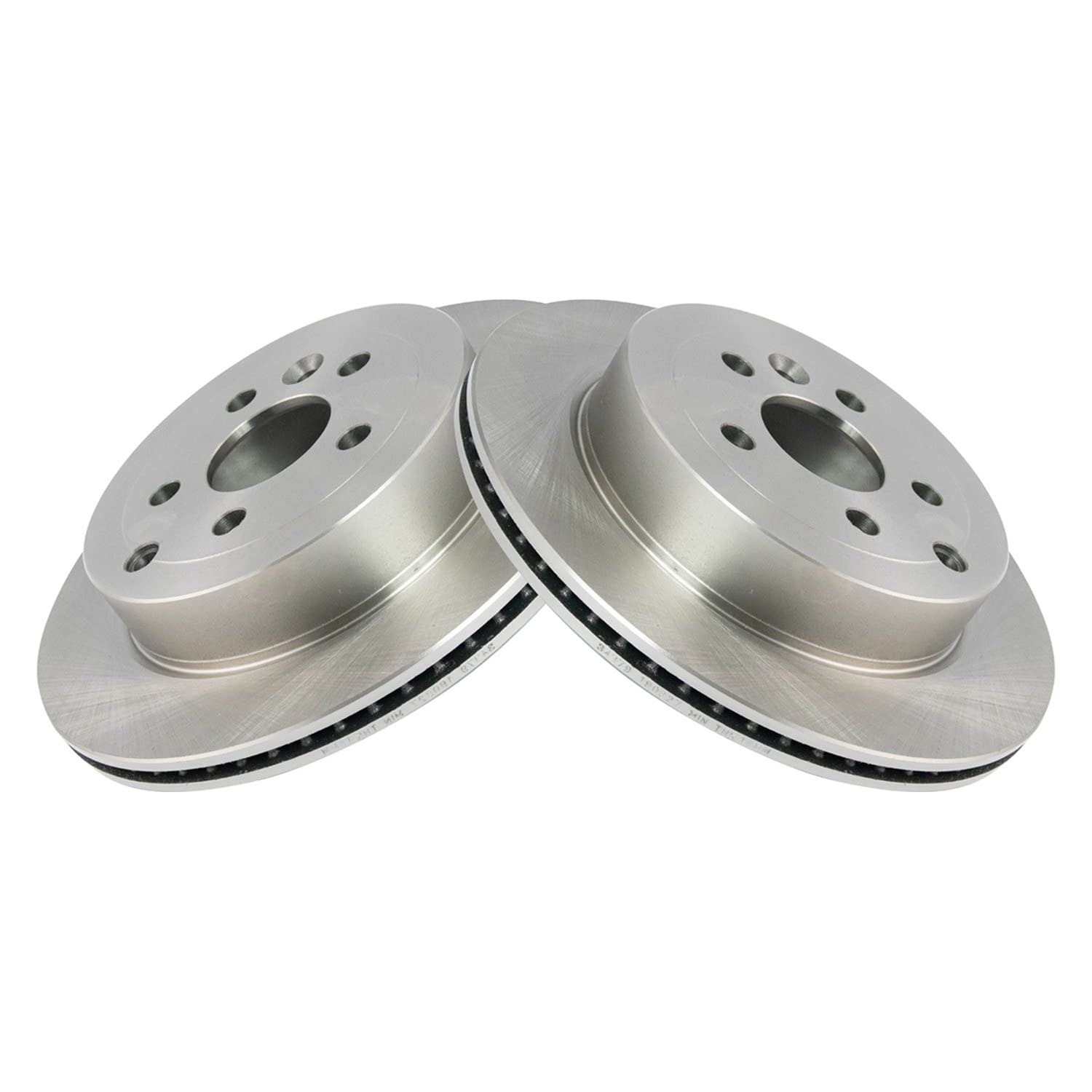 Trq Rear Brake Rotors Set Vented Compatible With 2008-2012 Land Rover Lr2