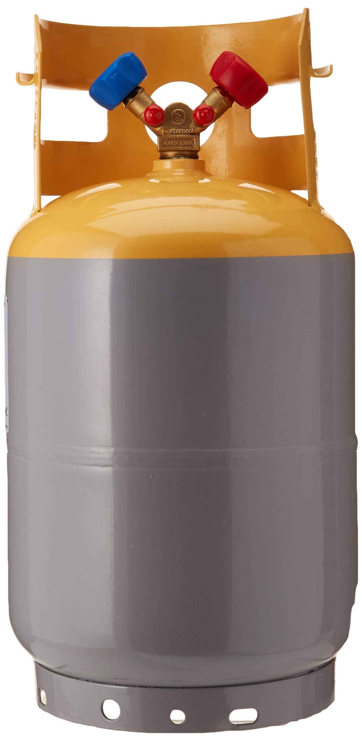 Mastercool 62010 Gray/Yellow 30 lb Refrigerant Recovery Tank Without Float Switch and     FL-M (7/16-20)