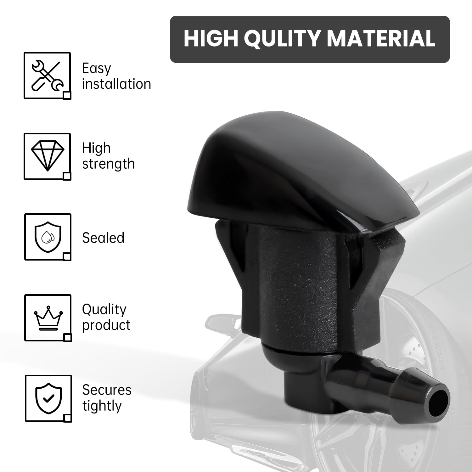 Belleone 2PCS Front Windshield Washer Nozzle Jet Kit Fit for 2004-2010 Toyota Sienna, 2005-2012 Corolla, 2004-2008 Solara, 2000-