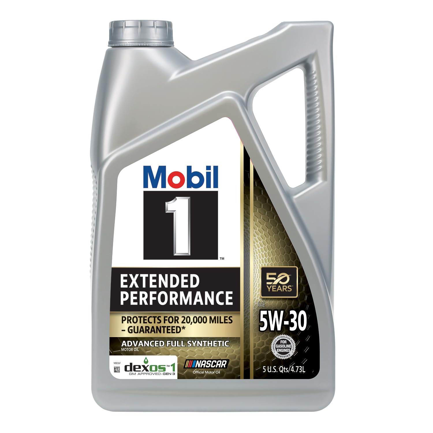 Mobil 1 Extended Performance Full Synthetic Motor Oil 5W-30, 5 Quart - Gray, Superior Engine Protection and Performance