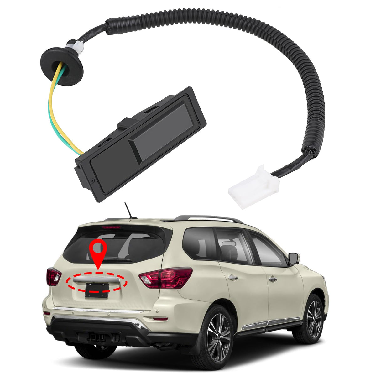 25380-3Ja0B Hatch Button Trunk Latch For Nissan Pathfinder 2013 2014 2015 2016 2017 2018 2019 2020, Replace Part # 253803Ja0B Re