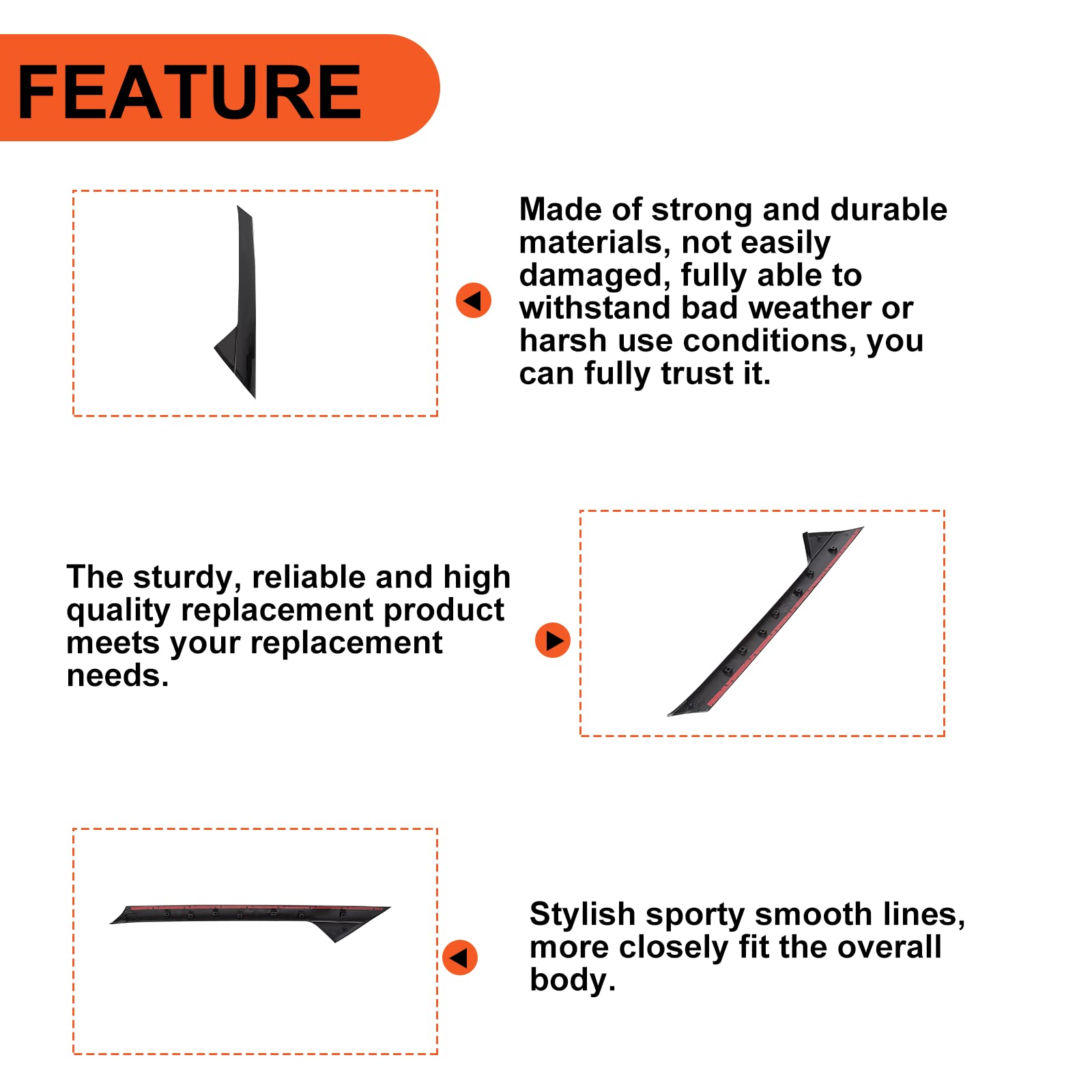 Right A-Pillar Molding Windshield Outer Trim Compatible With 2011-2019 Ford Explorer 4 Door Utility Replace For Bb5Z-7803145-Aa,