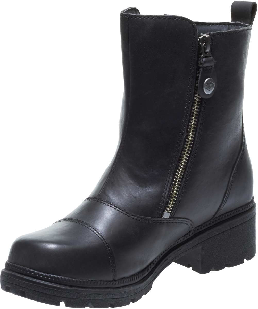 Harley-Davidson Women'S Amherst Leather Motorcycle Casual Boot, Black, 6