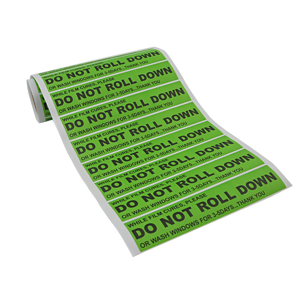 Foshio 100Pcs/Roll Do Not Roll Down Automotive Self-Adhesive Stickers Warning Label For Auto Vinyl Wraps Tool