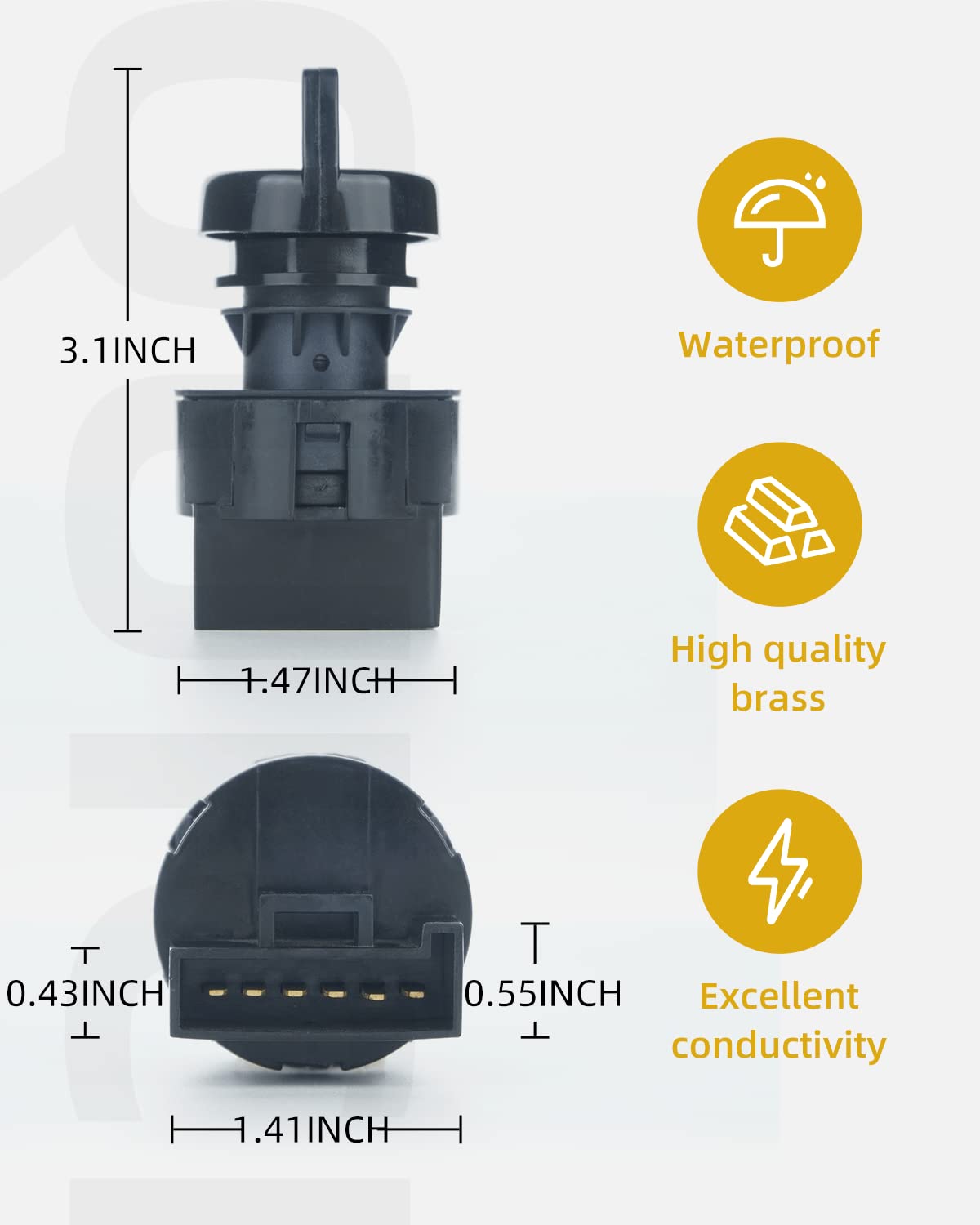 QUICKWOLF 4012165 Ranger Ignition Key Switch Compatible with Polaris Ranger 400 425 500 570 700 800 900 1000 RZR 570 800 900 100