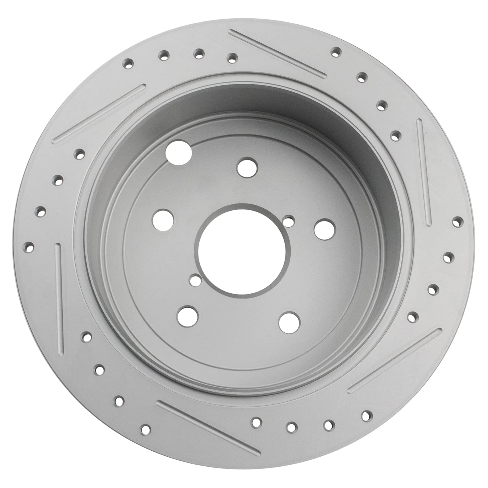 Trq Rear Performance Brake Rotors Set Premium G-Coated Cross Drilled & Slotted Compatible With 2015-2021 Subaru Wrx