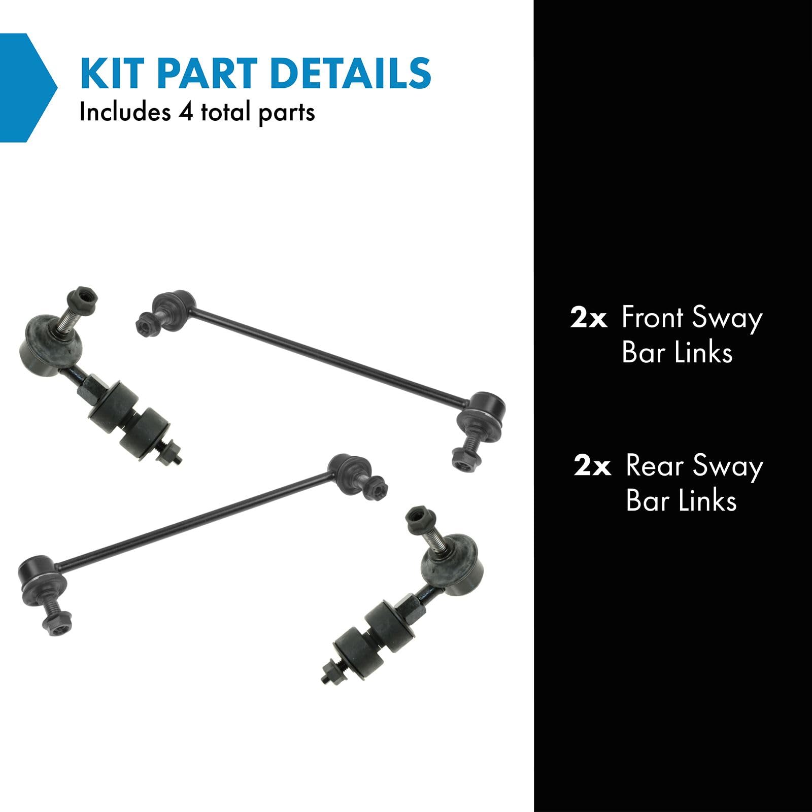 Trq Front & Rear Sway Bar Stabilizer Link Set Compatible With 2005-2006 Chevrolet Equinox 2006 Pontiac Torrent 2002-2007 Saturn