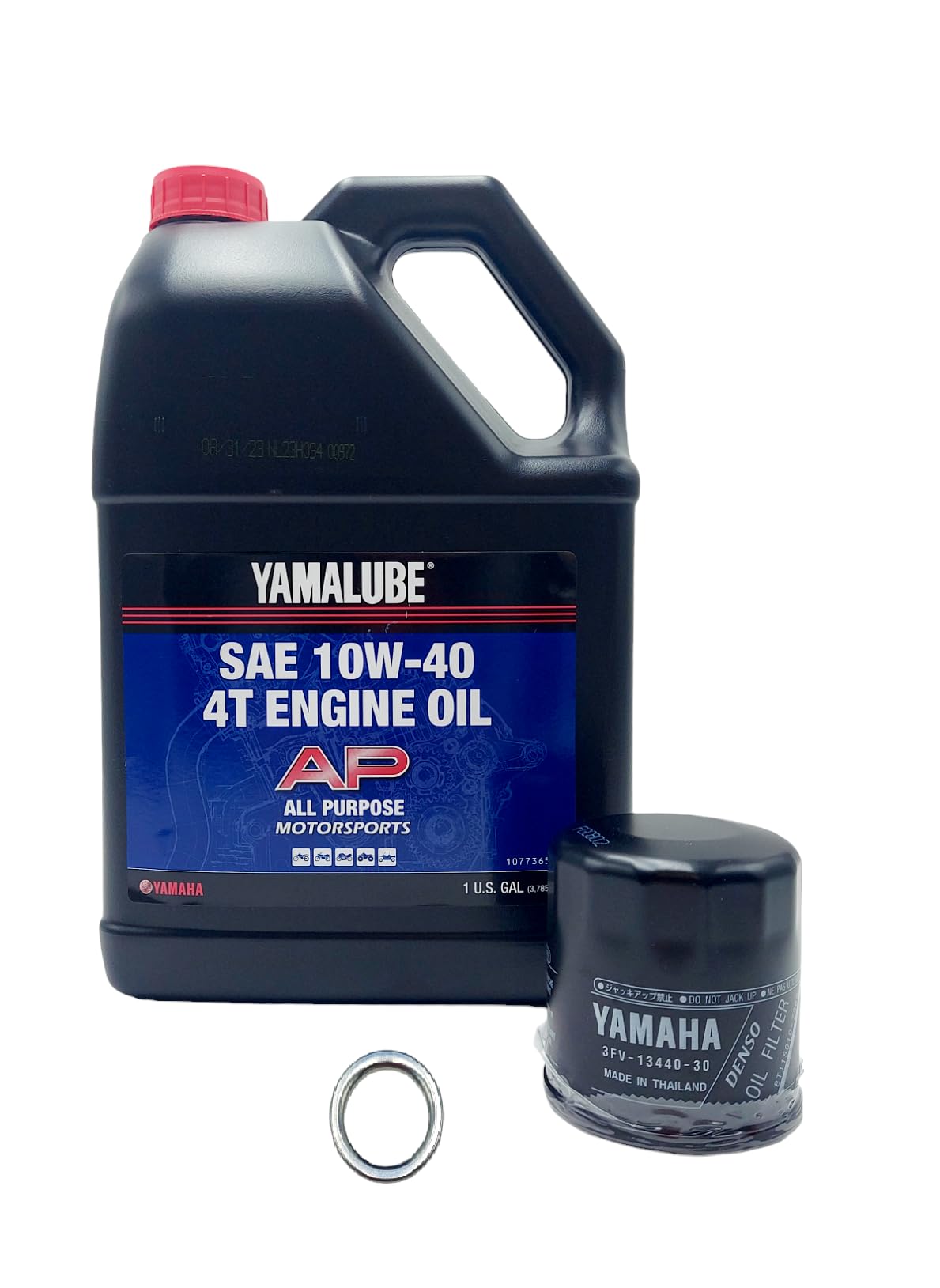 YAMAHA R1 (1998-1999) All Models Oil Filter Change Kit Part# 3FV-13440-30-00 and 4 Quarts All Purpose LUB-10W40-AP-12