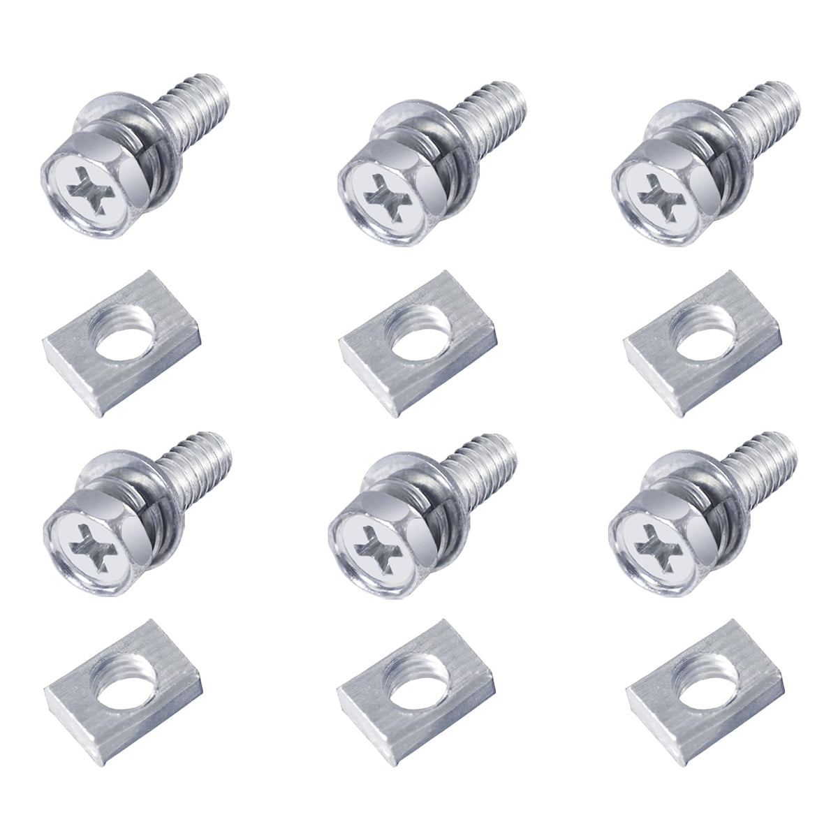 Qiatol 6 Pcs Bolts And Nuts Kit, Motorcycle Battery Bolts And Nuts, M6X16Mm Motorcycle Battery Screw And Nut, Battery Terminal Bolts And Nuts Carbon Steel