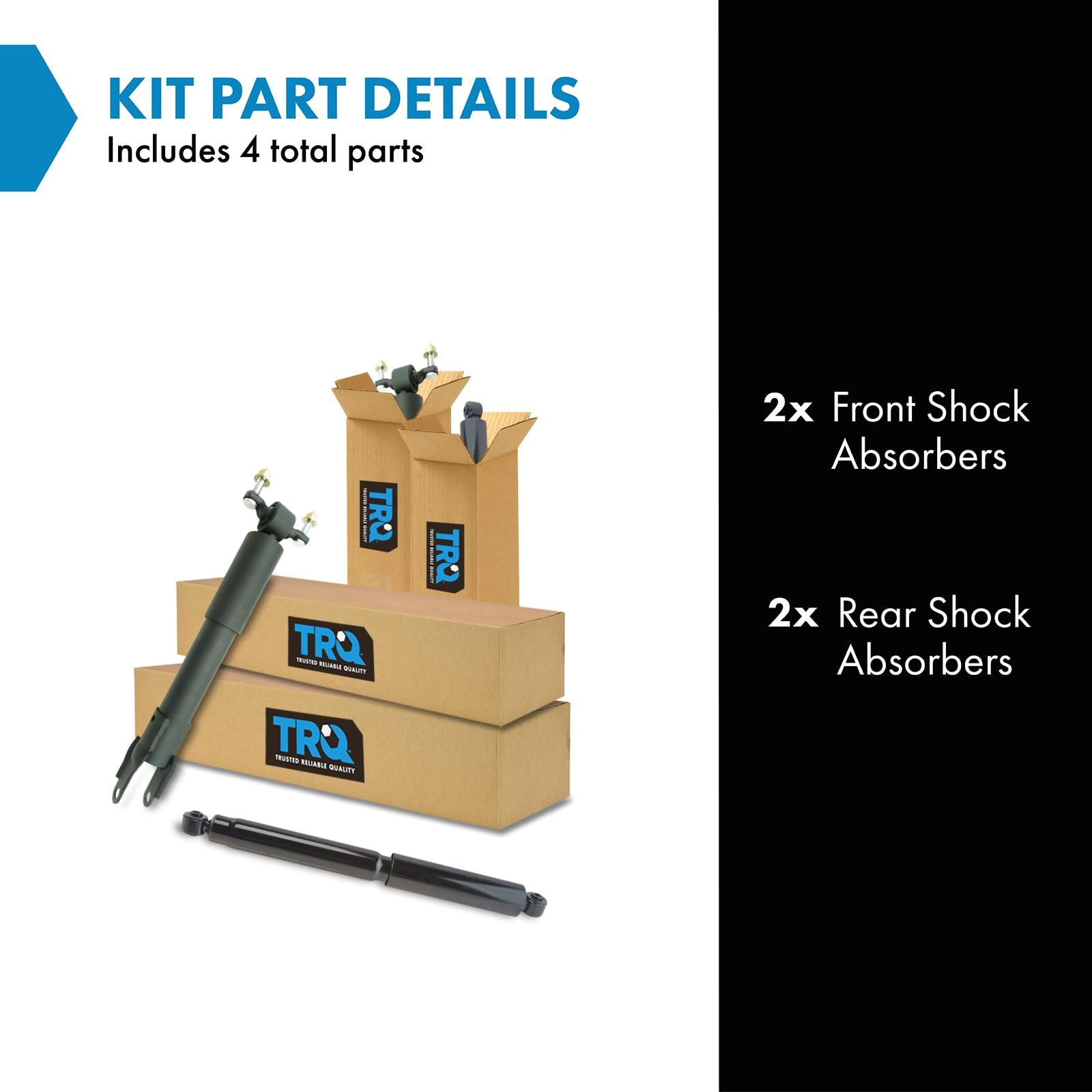 Trq Front And Rear Shock Absorber Set Compatible With 2011-2022 Chevrolet Silverado 2500, 3500 Hd, Gmc Sierra 2500, 3500 Hd