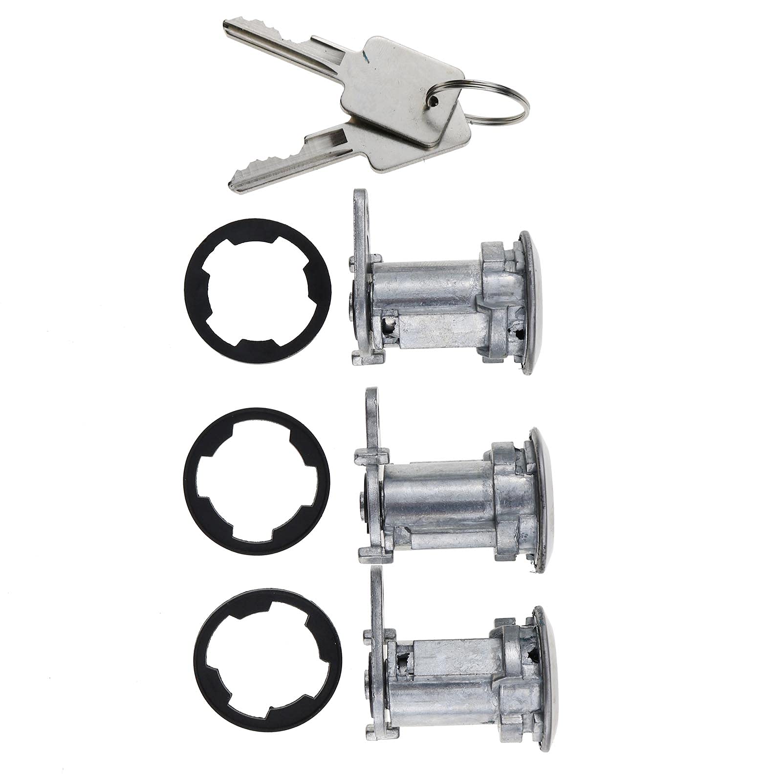 Dvparts Set Of 3 Door Cylinder Lock Kit Door Lock Cylinders With Keys 8122874K3 For Jeep Cj Wrangler Cherokee Xj 84-90