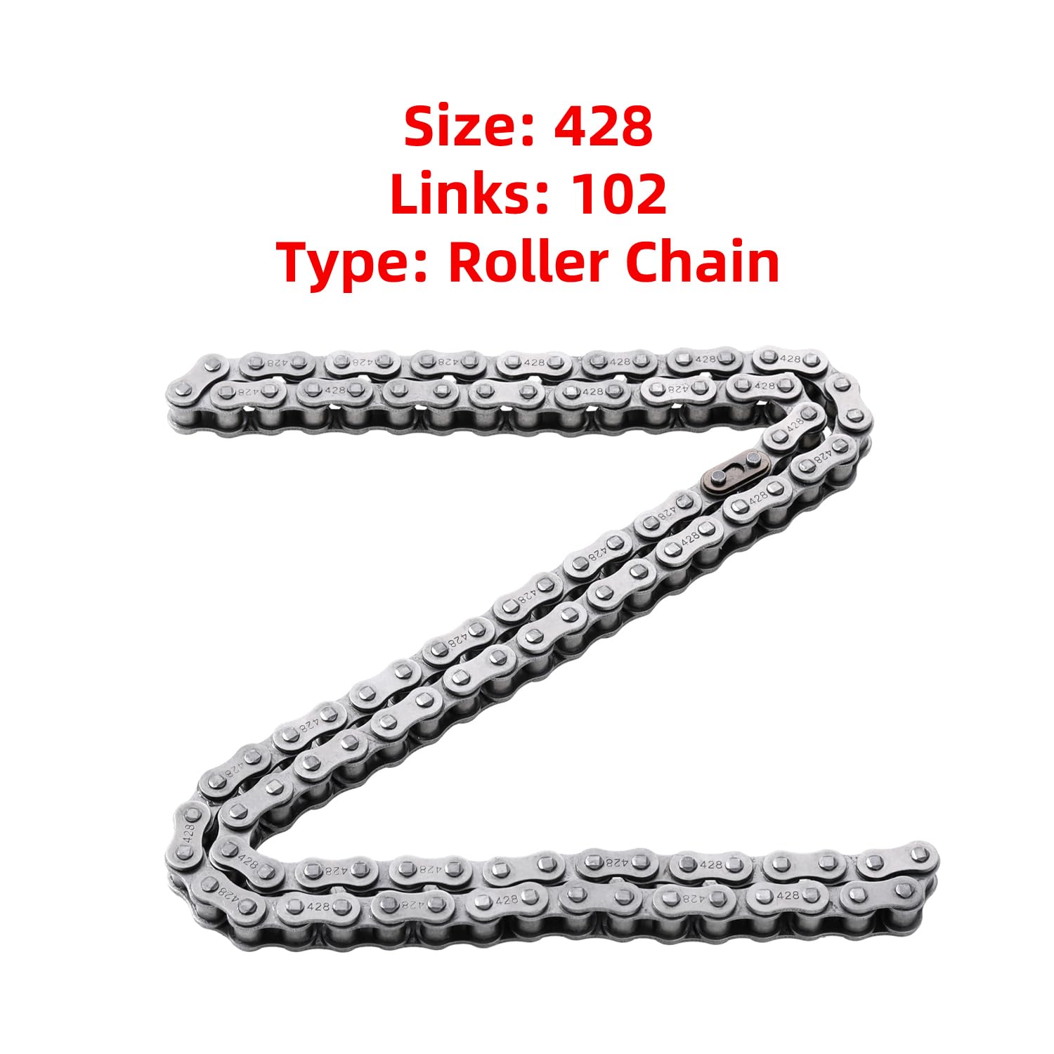 Kamier 428 Drive Chain 102 Link Breaker Heavy Duty For 70Cc 90Cc 110Cc 125Cc Ttr Yz80 Yz85 Apollo Rfz Suzuki Trailmaster Vitacci Tao Tao Coolster Mototec Pit Dirt Bike 4 Wheeler Atv Quad Go Kart Parts