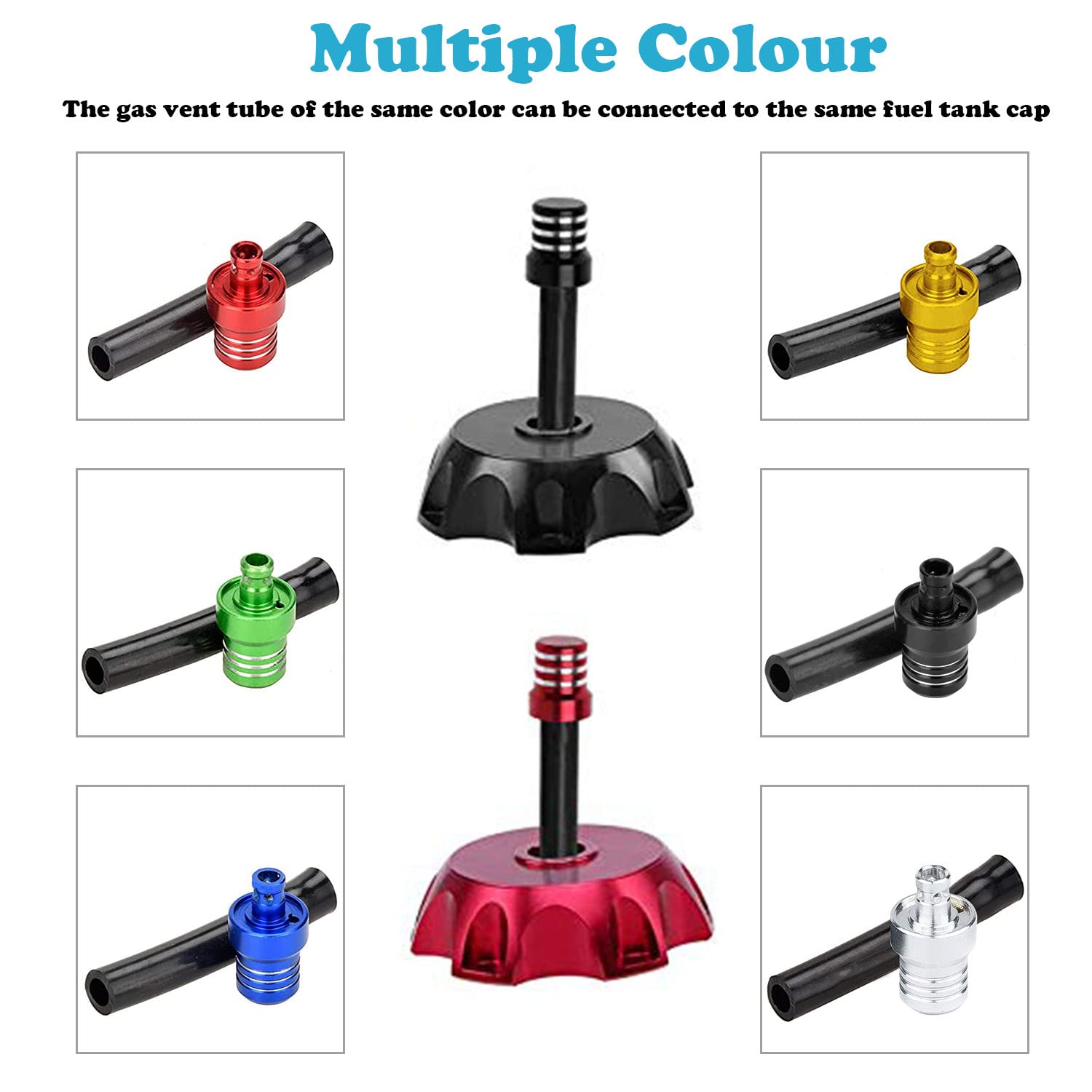 2Pcs Atv Air Vent Hose Gas Fuel Cap Universal Cnc Tank Valve Tube With Check Ball Aluminum Breather For Cr125R Cr250 Cr250R Cr45