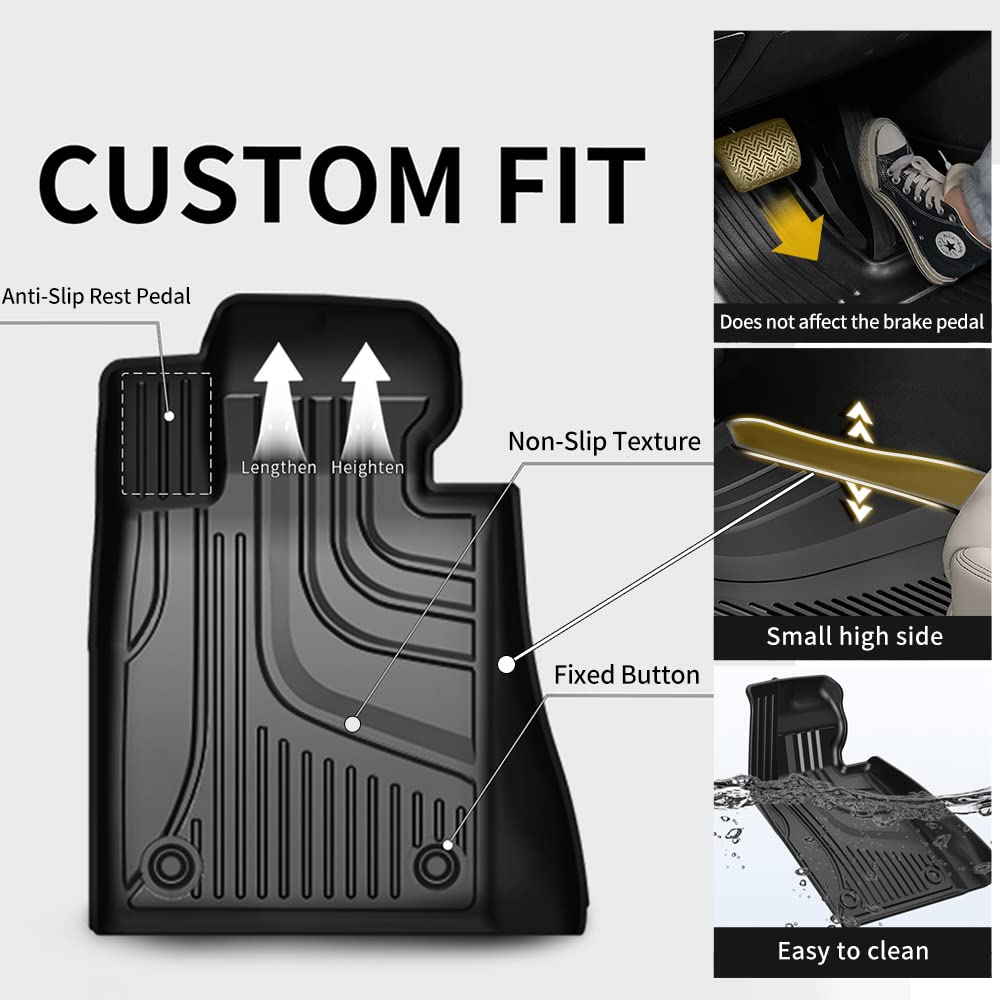 Aomsazto Car Floor Mats For Toyota Corolla Sedan 2020-2025,Heavy Duty Tpe All Weather Automotive Floor Mats,1St & 2Nd Row Full S