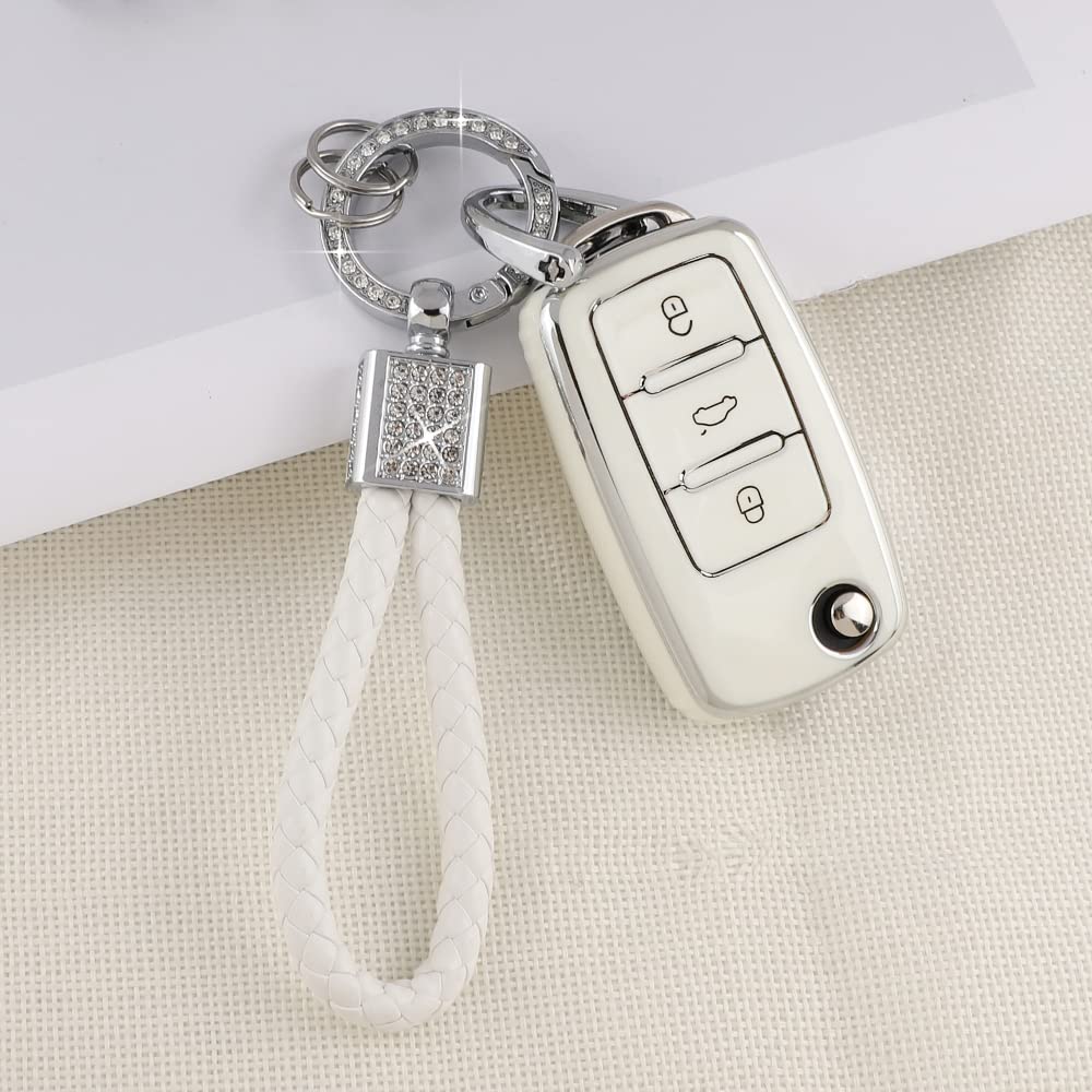 Pifoog Key Fob Cover For Volkswagen Vw Car Keychain Tiguan Jetta Beetle Passat Golf Gti Accessories Cute Tpu Smart Keys Case She