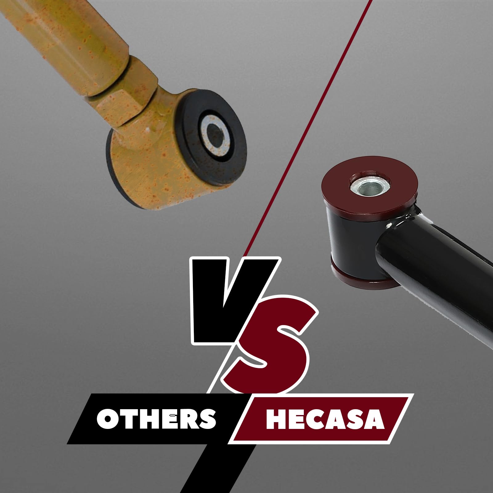 Hecasa Adjustable 0-6' Front Control Arms Compatible With 1994-2009 Dodge Ram 1500 2500 3500 4X4 Upper & Lower Suspension Control Arm Kit (Black)