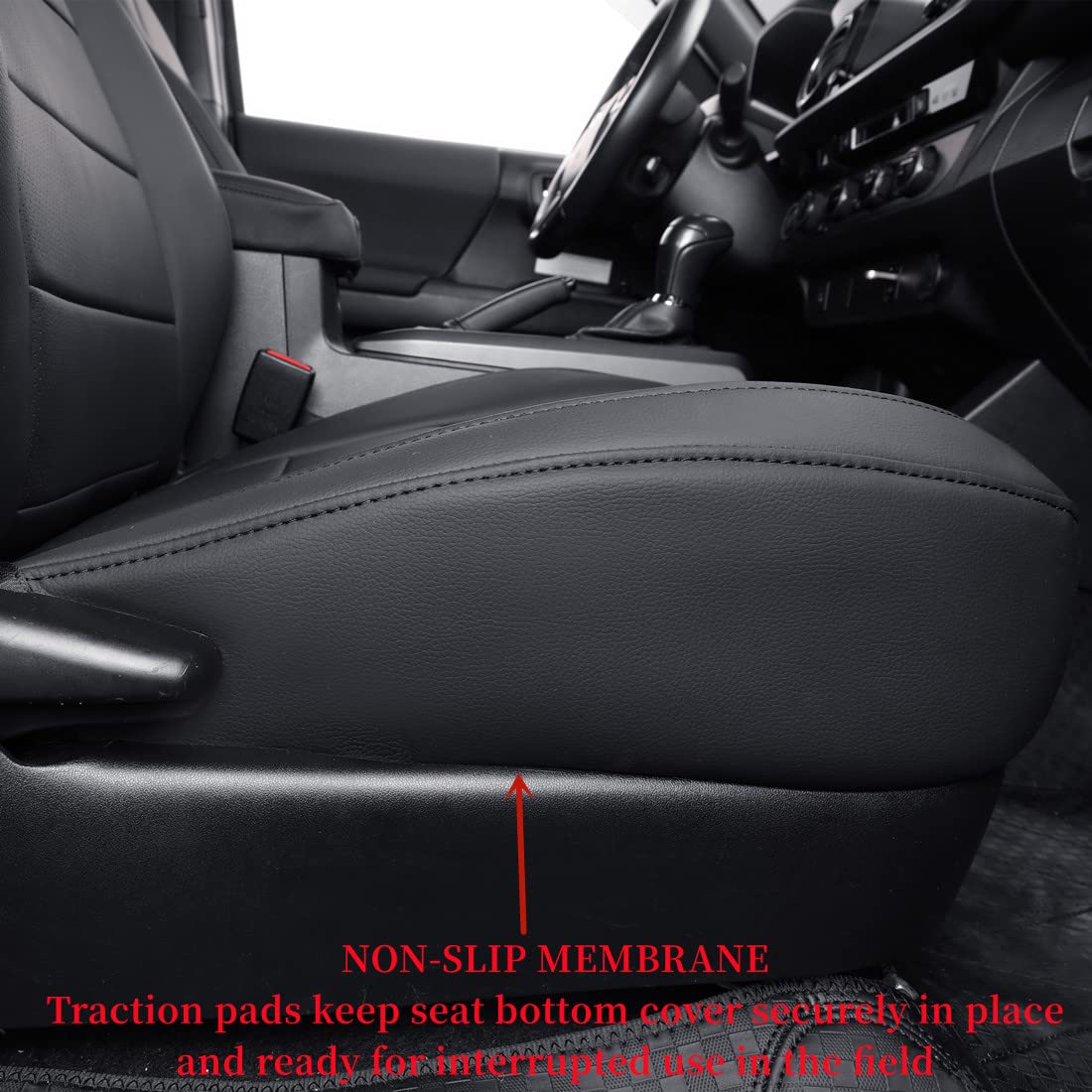 Coverdream Custom Fit Front Seat Covers For Toyota Tacoma Double Cab 2016 2017 2018 2019 2020 2021 2022 2023,Full Coverage Leath