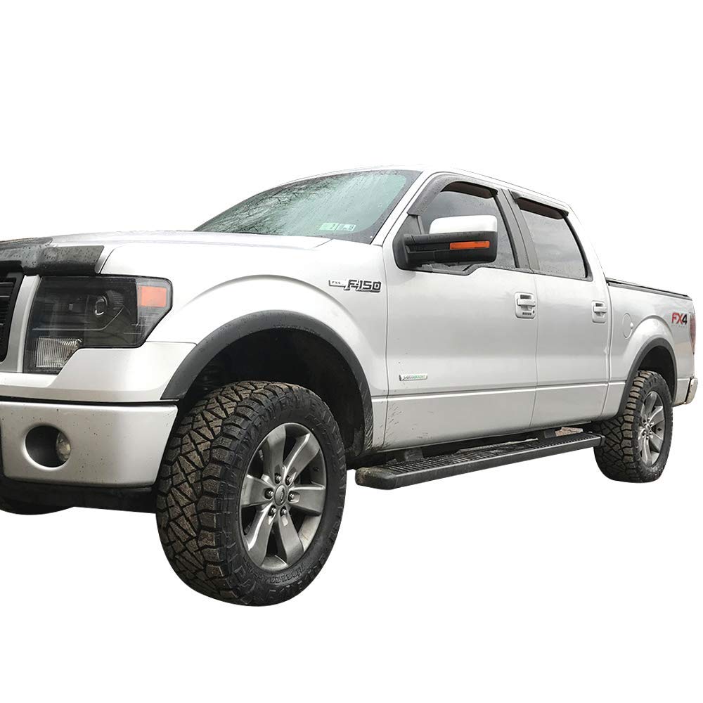 FREEMOTOR802 Compatible With 2009-2014 Ford F-150 Fender Flares OE Factory Style Unpainted Black 4Pc Set Car Wheel Arches