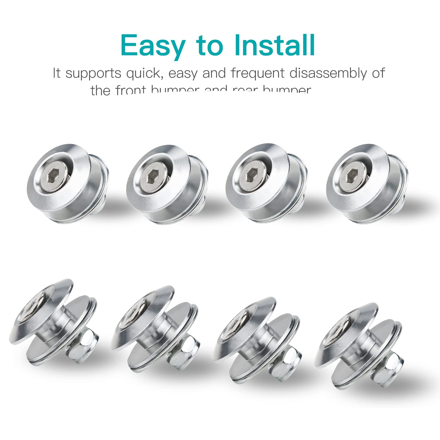 Bumper Quick Release, Mellbree Quick Release Trunk Front Rear Bumper Fasteners Fenders Holders Kit Compatible For Universal Car