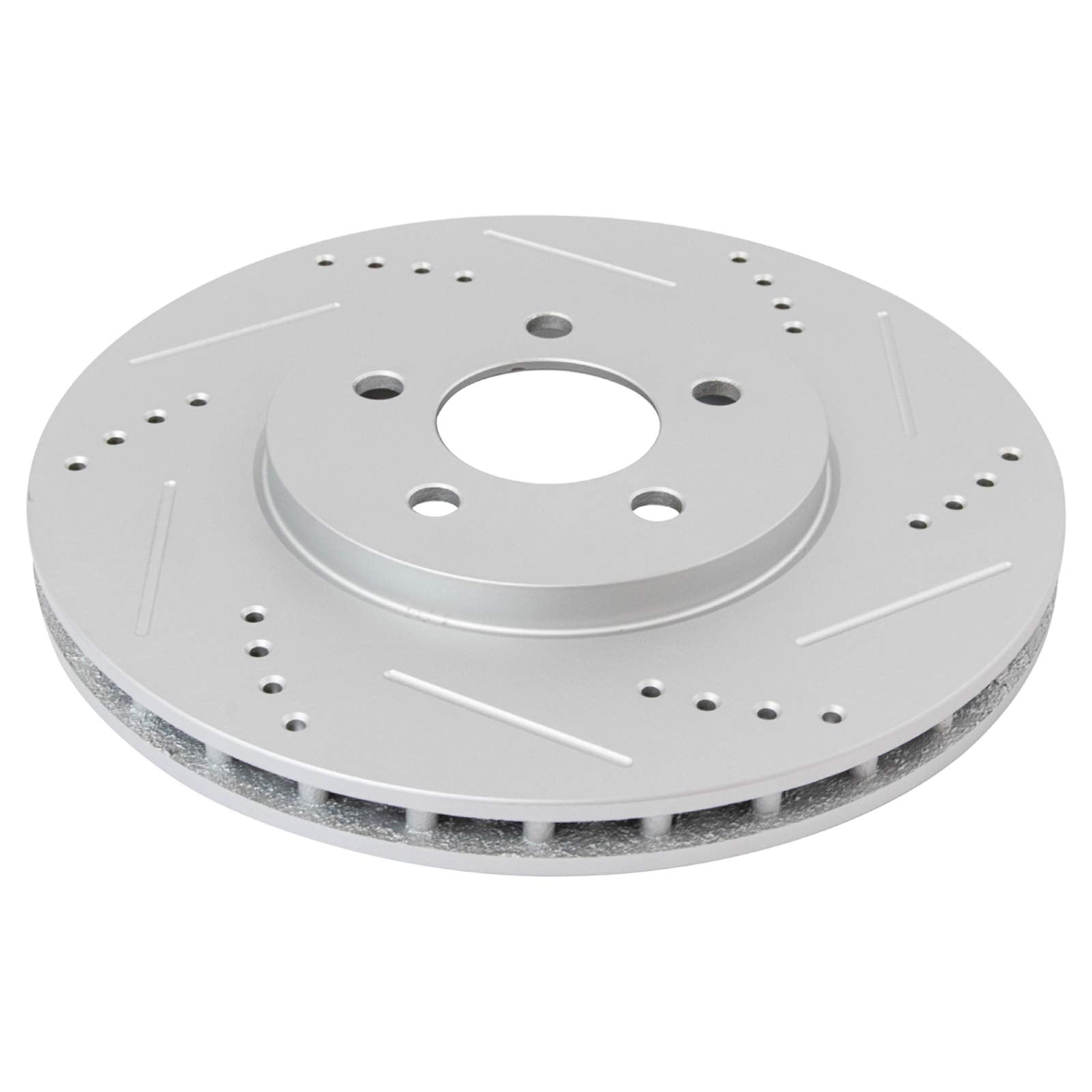 Trq Front Performance Brake Rotors Set Premium G-Coated Cross Drilled & Slotted Compatible With 1994-2004 Ford Mustang